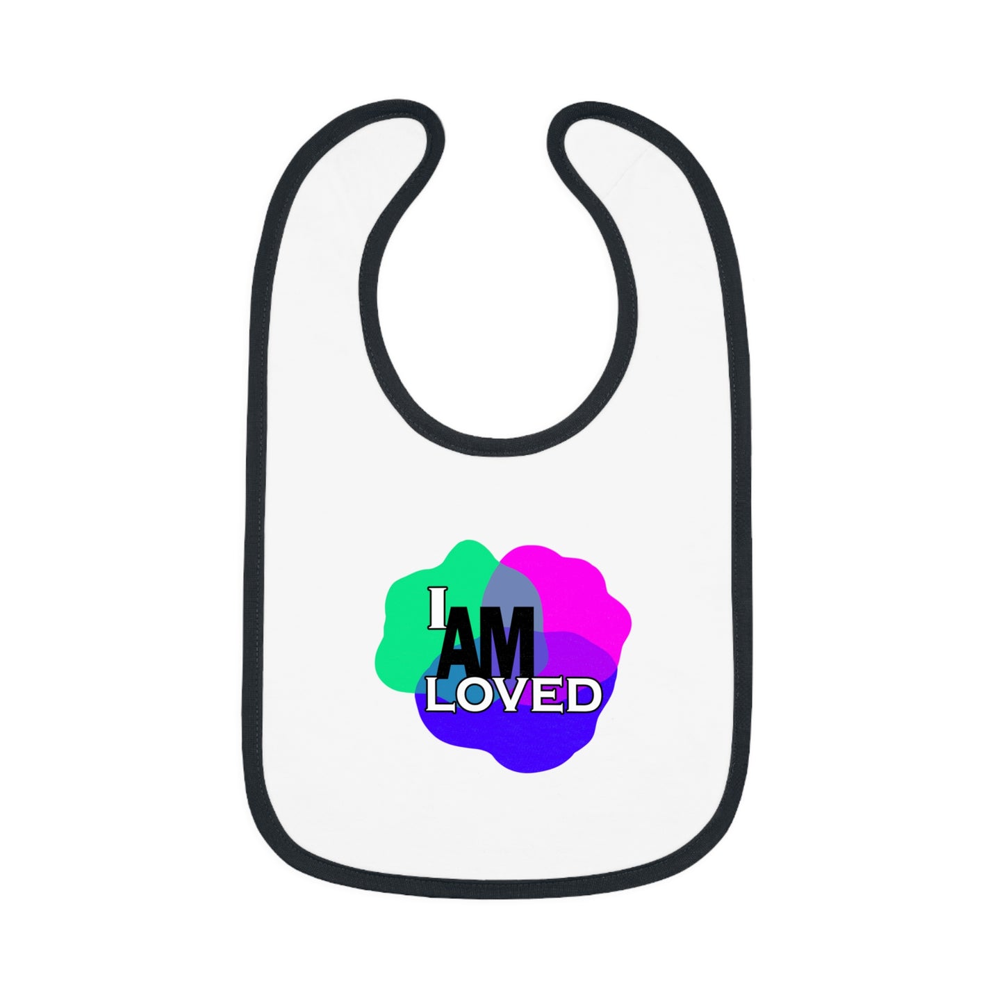 Baby Contrast Trim Jersey Bib - I am Loved 1