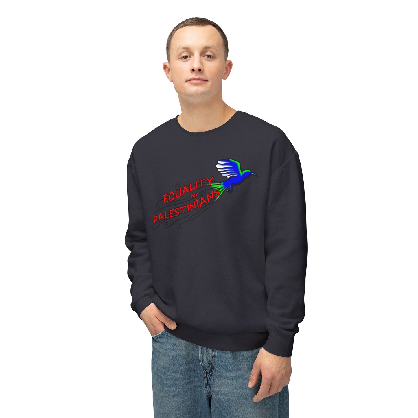Unisex Lightweight Crewneck Sweatshirt - Equality for Palestinians