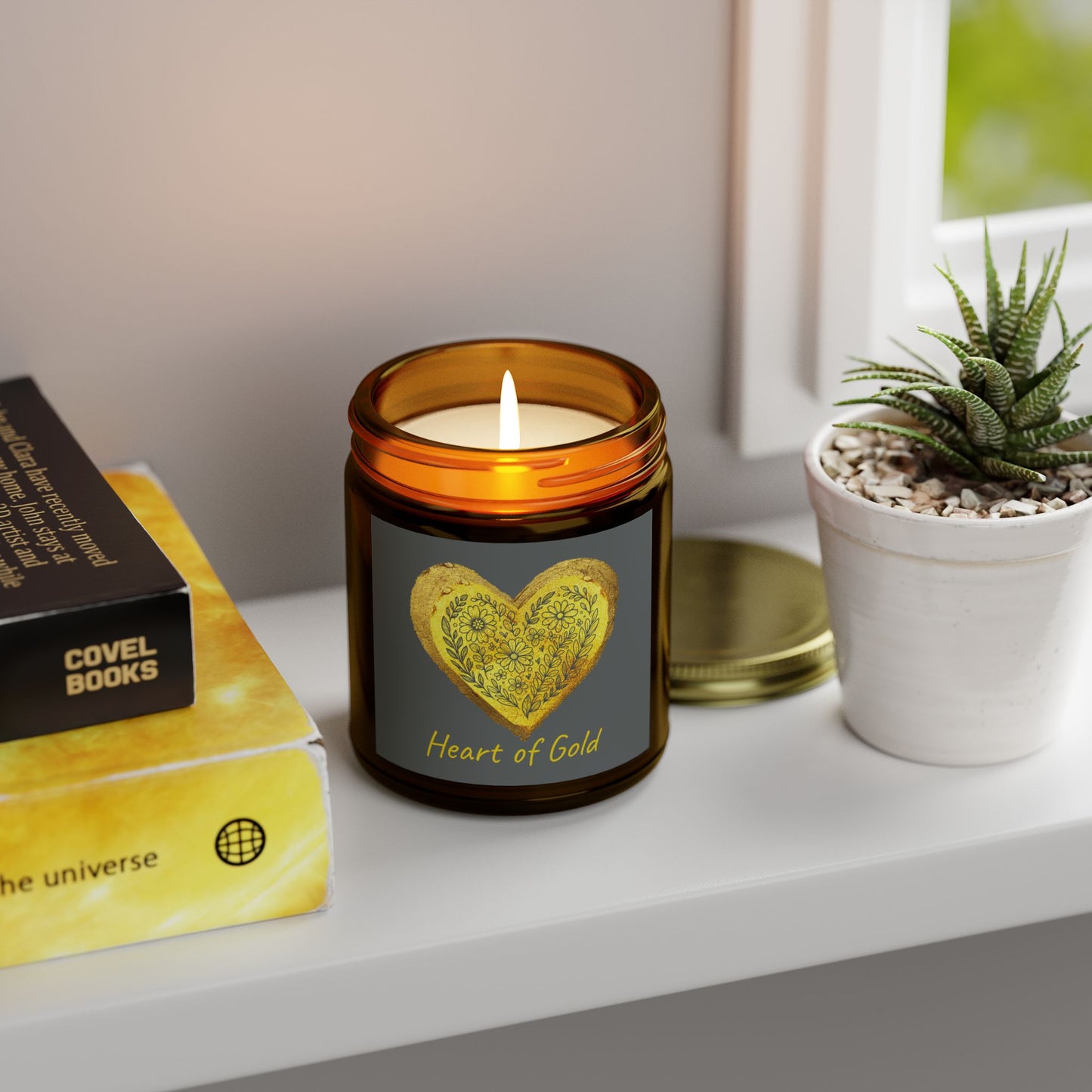 Scented Candle, Coconut Apricot Wax (9oz) - Gray