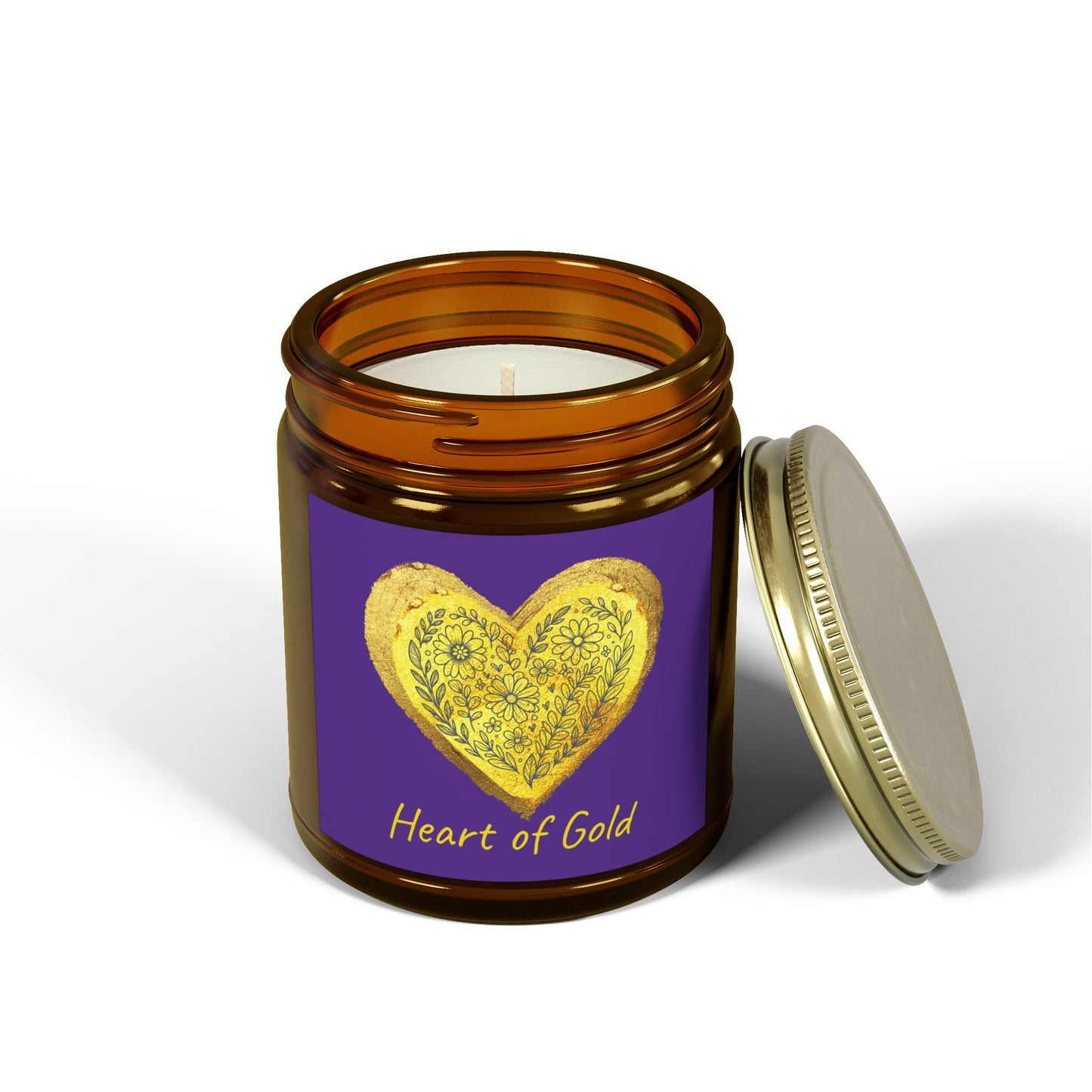Scented Candle, Coconut Apricot Wax (9oz) - Dark Purple