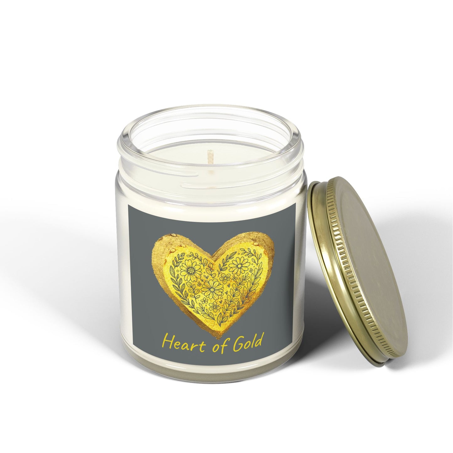 Scented Candle, Coconut Apricot Wax (9oz) - Gray