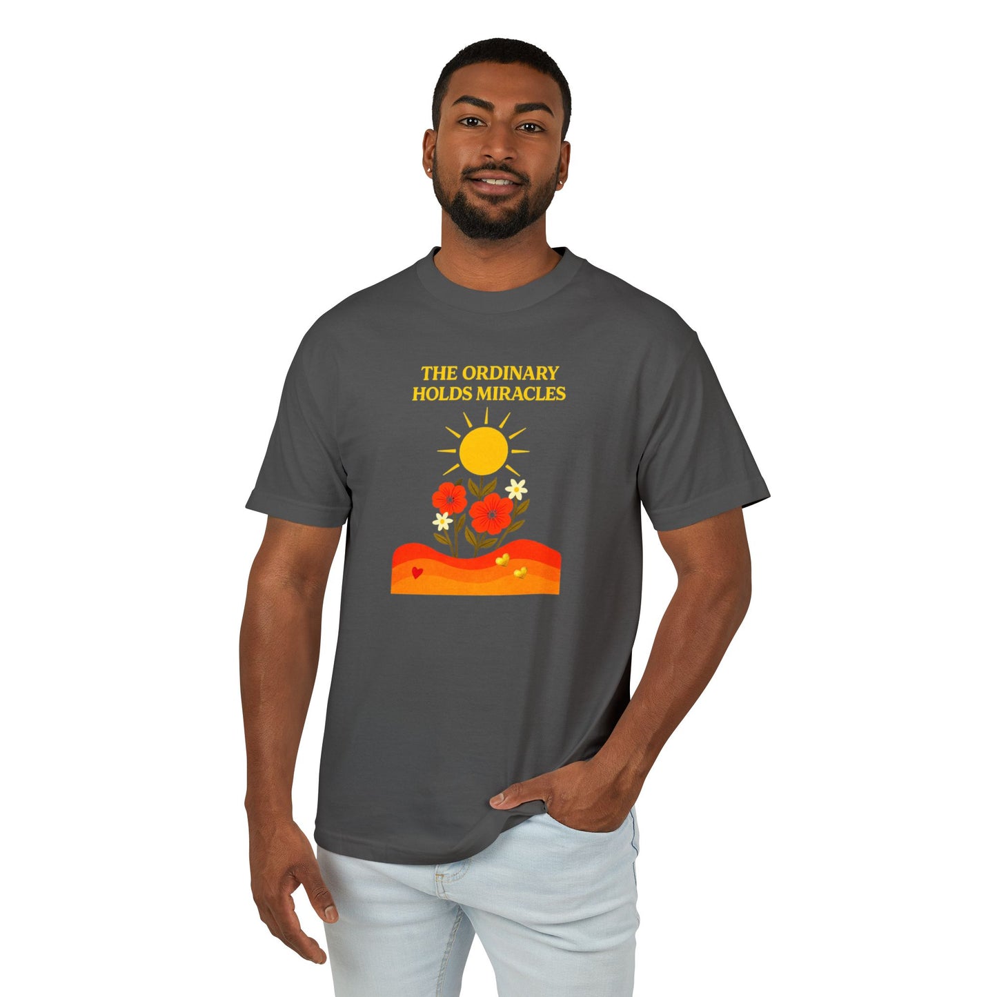 Unisex Heavyweight Cotton Tee - The Ordinary Holds Miracles