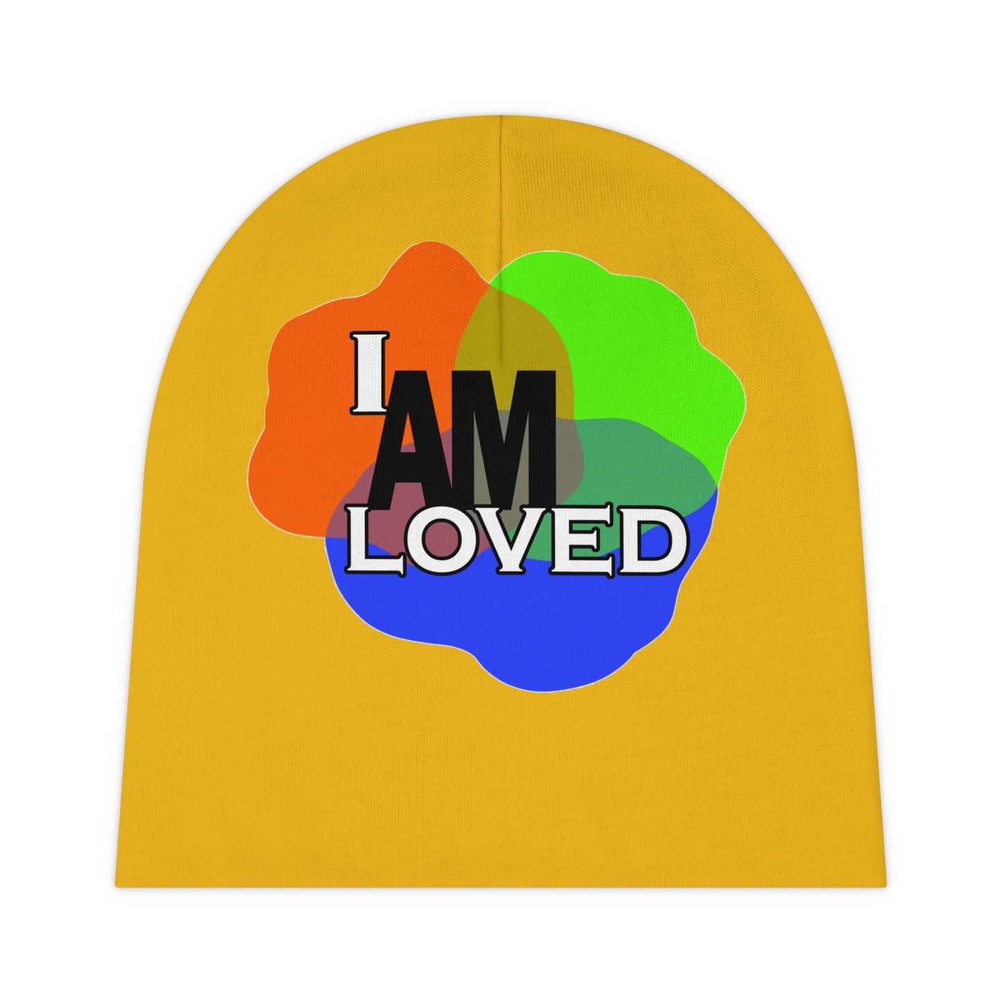 "I Am Loved" Baby Beanie (Multicolor with green)