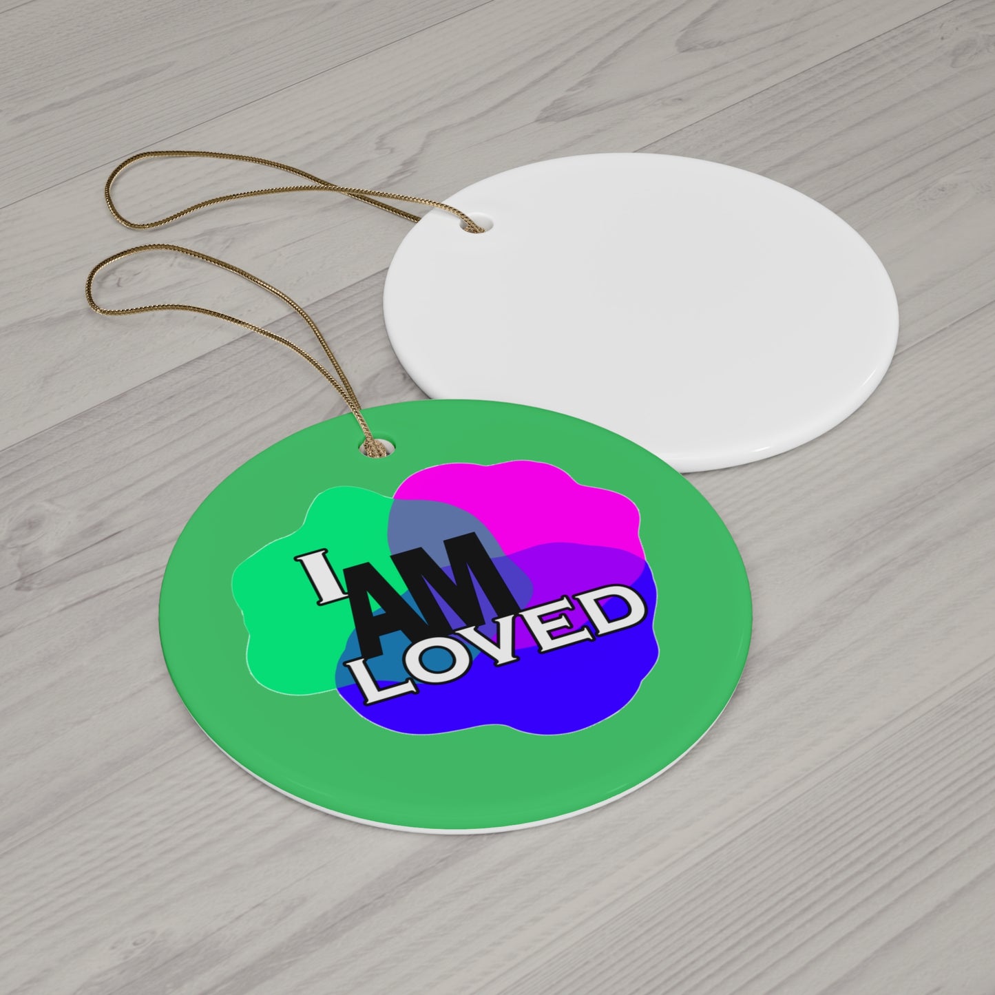 Ceramic Decor (Emerald Circle) - "I Am Loved"