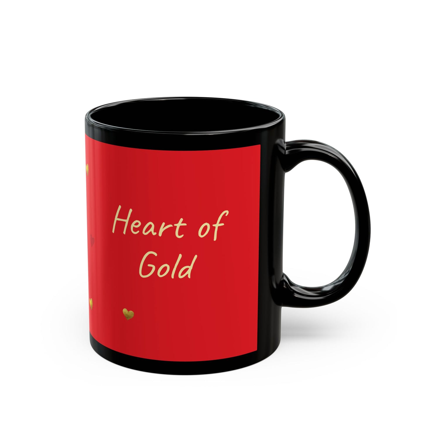 Red on Black Mug - Heart of Gold (11oz)