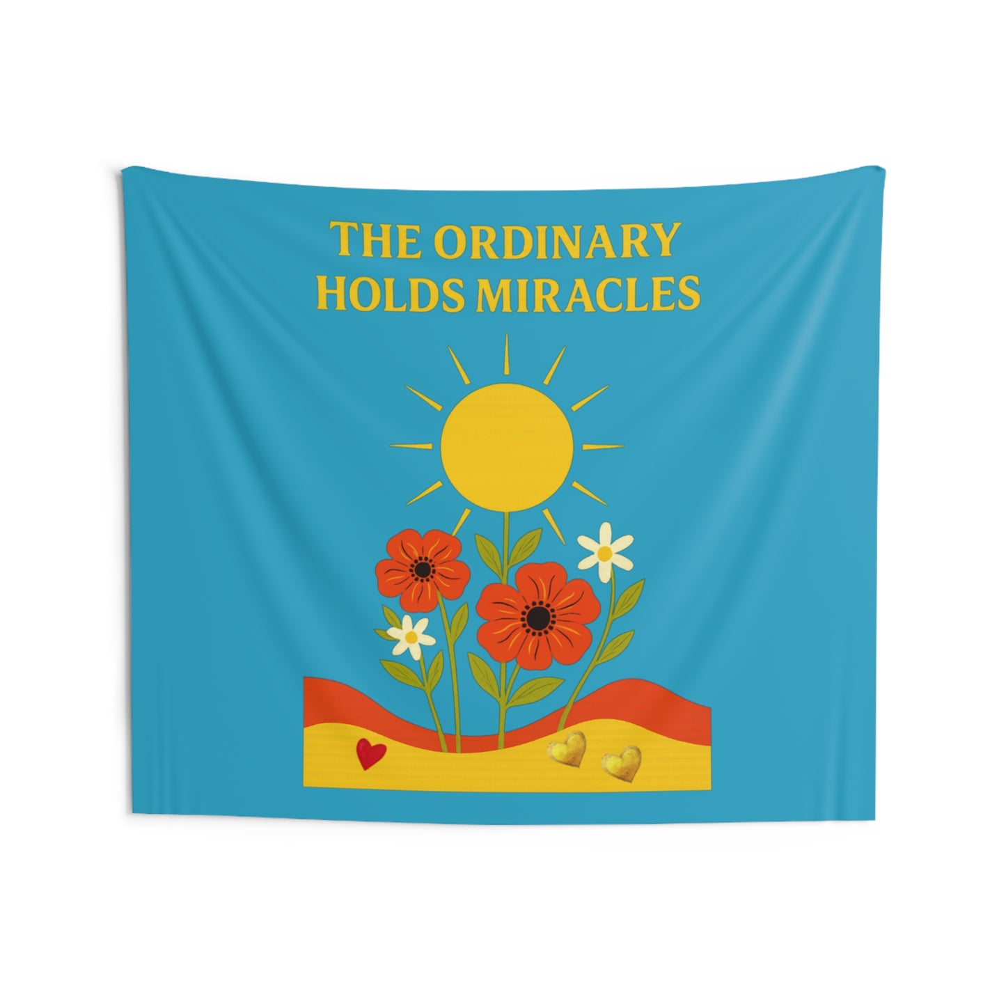 The Ordinary Holds Miracles - Indoor Wall Tapestries (Turquoise)