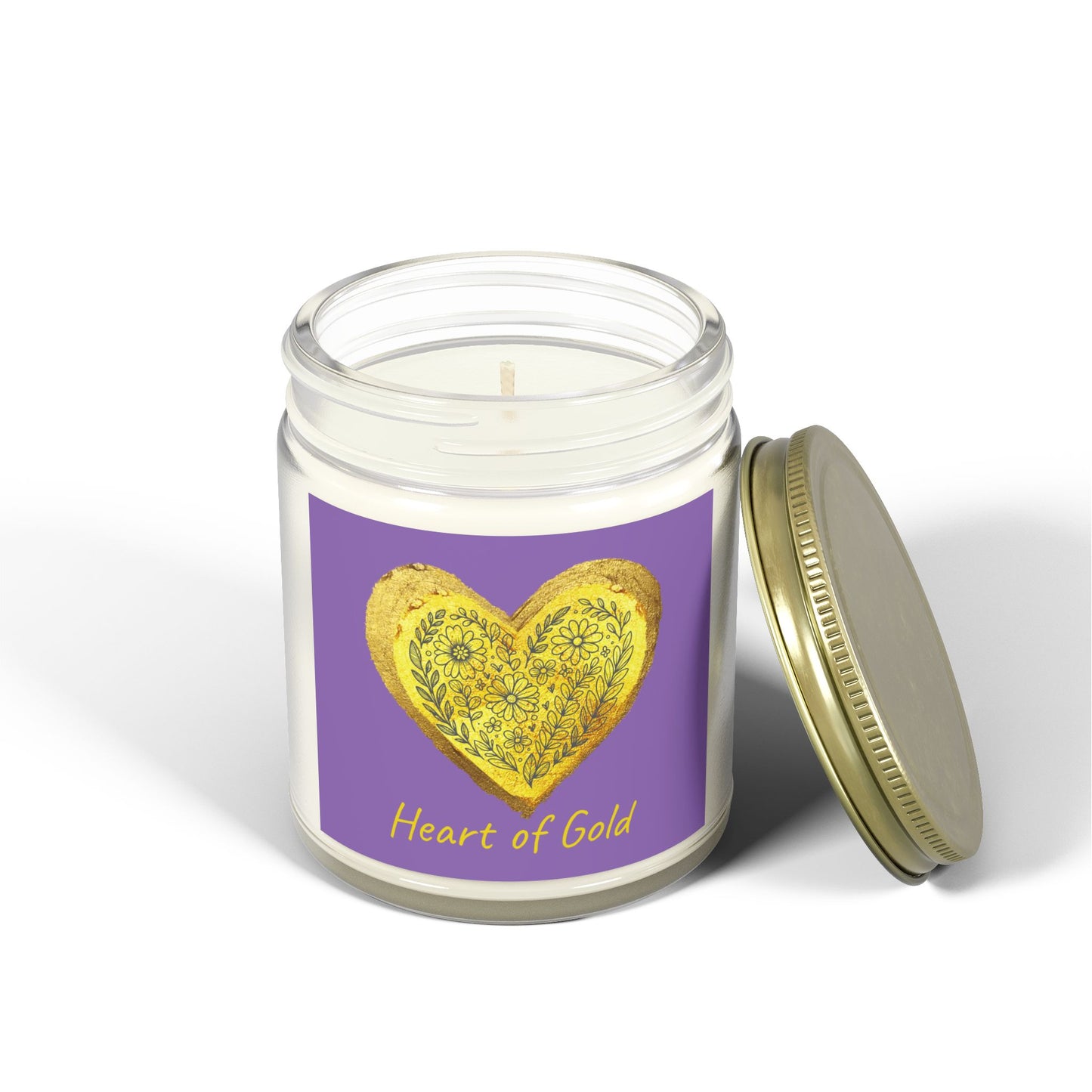 Scented Candle, Coconut Apricot Wax (9oz) - Light Purple