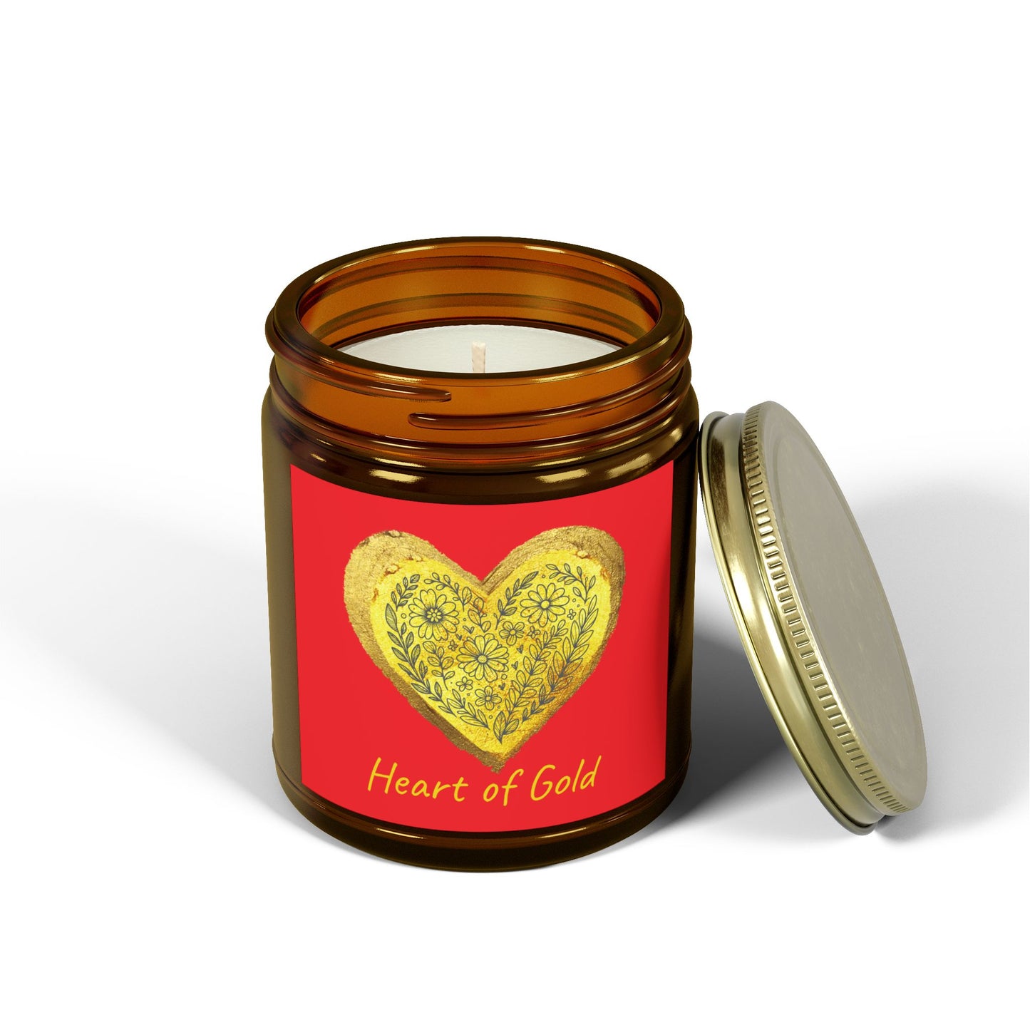 Scented Candle, Coconut Apricot Wax (9oz) - Red