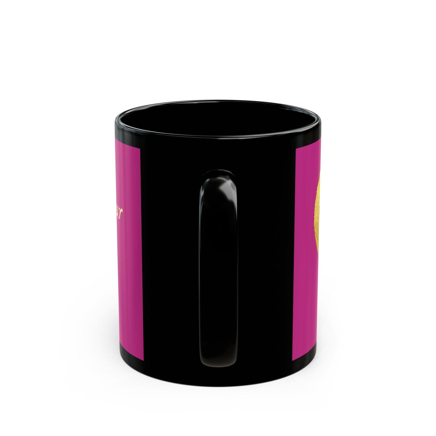 Pink on Black Mug - Follow your heart (11oz)