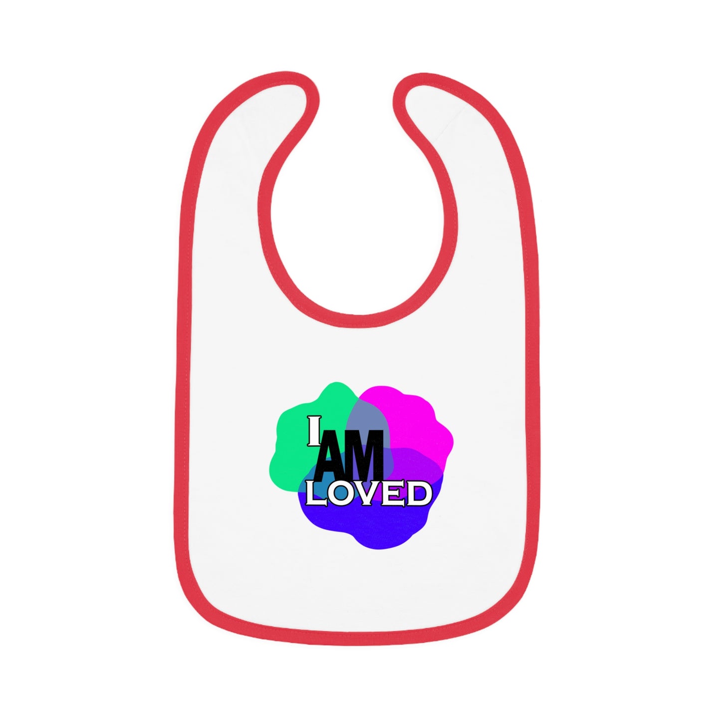 Baby Contrast Trim Jersey Bib - I am Loved 1