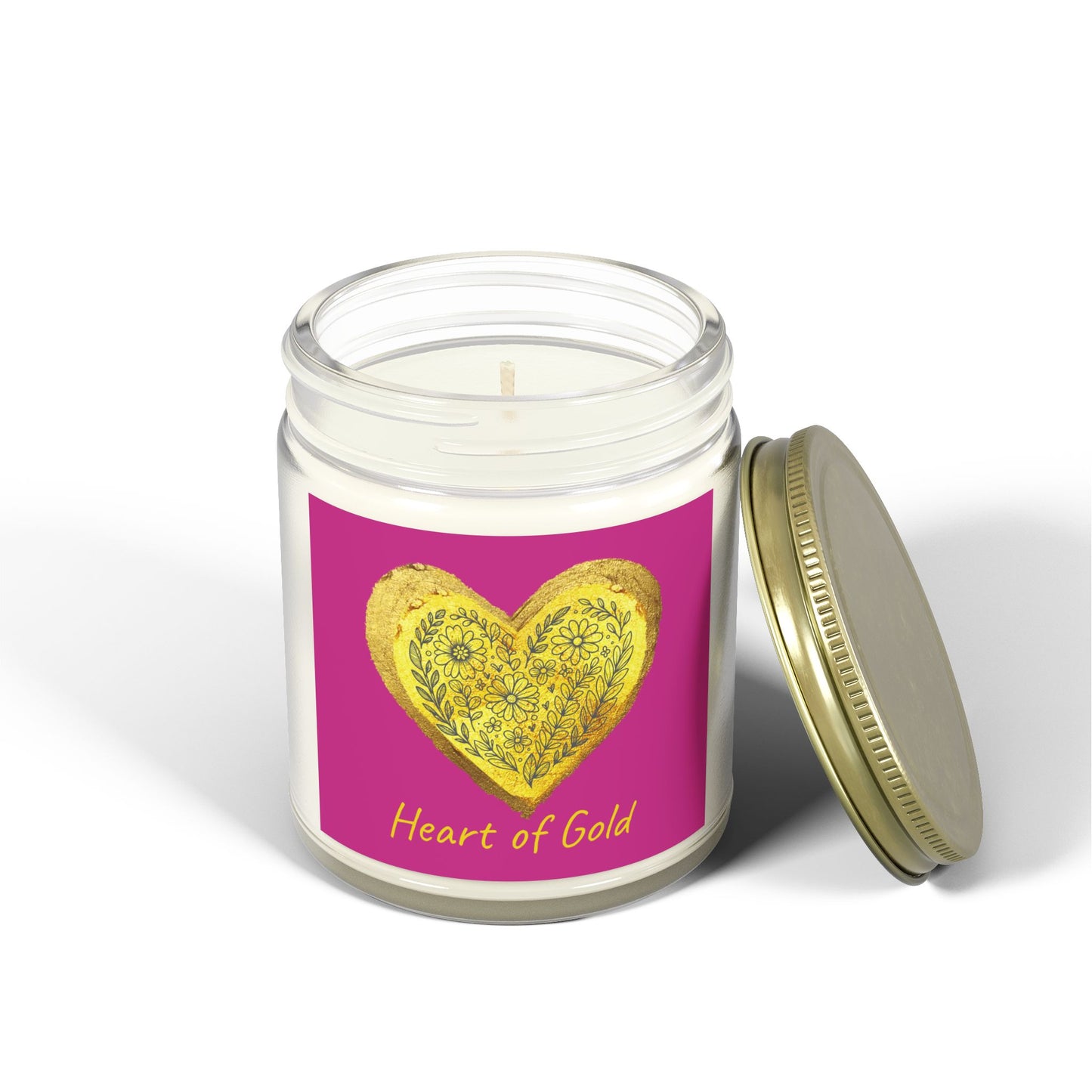 Scented Candle, Coconut Apricot Wax (9oz) - Pink