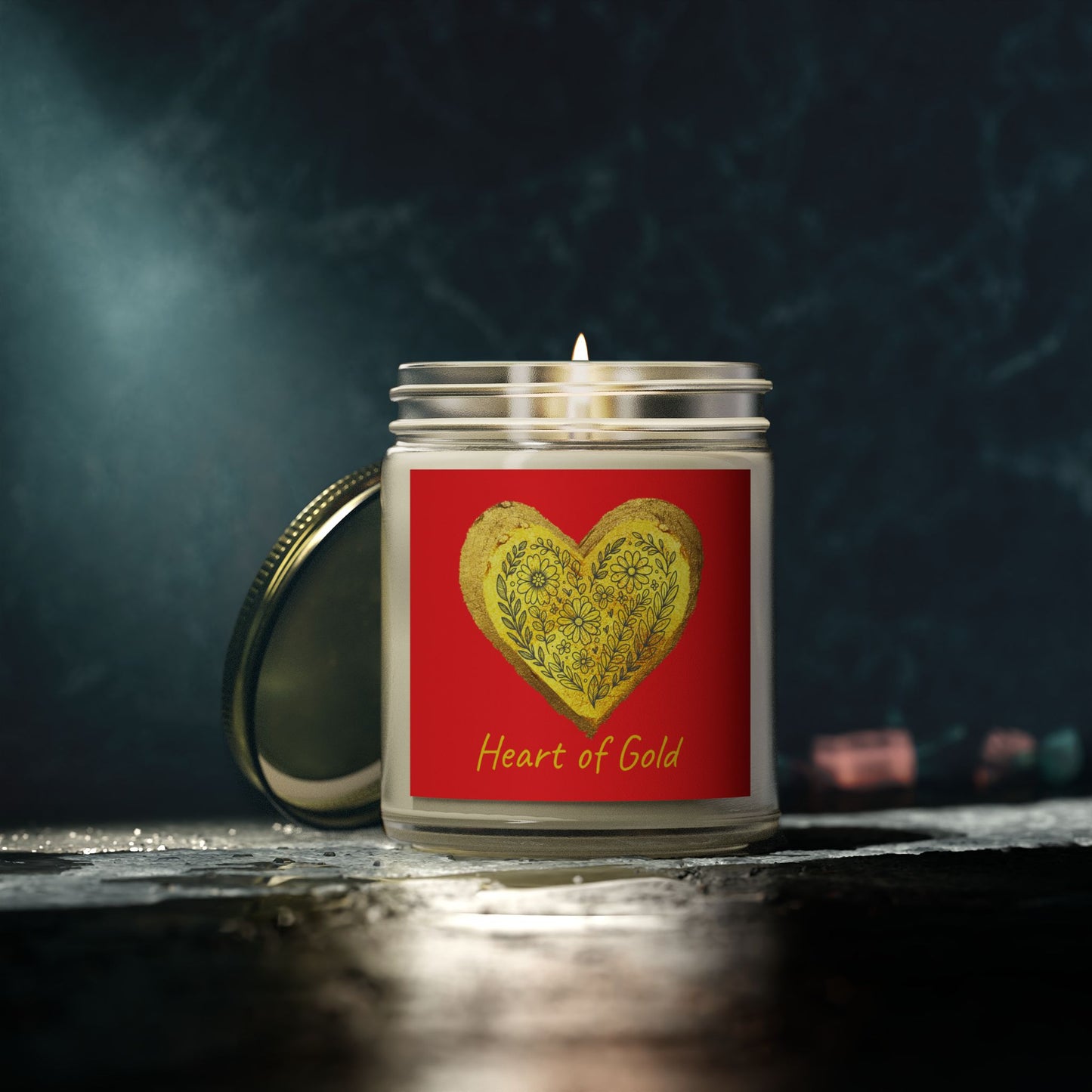 Scented Candle, Coconut Apricot Wax (9oz) - Red