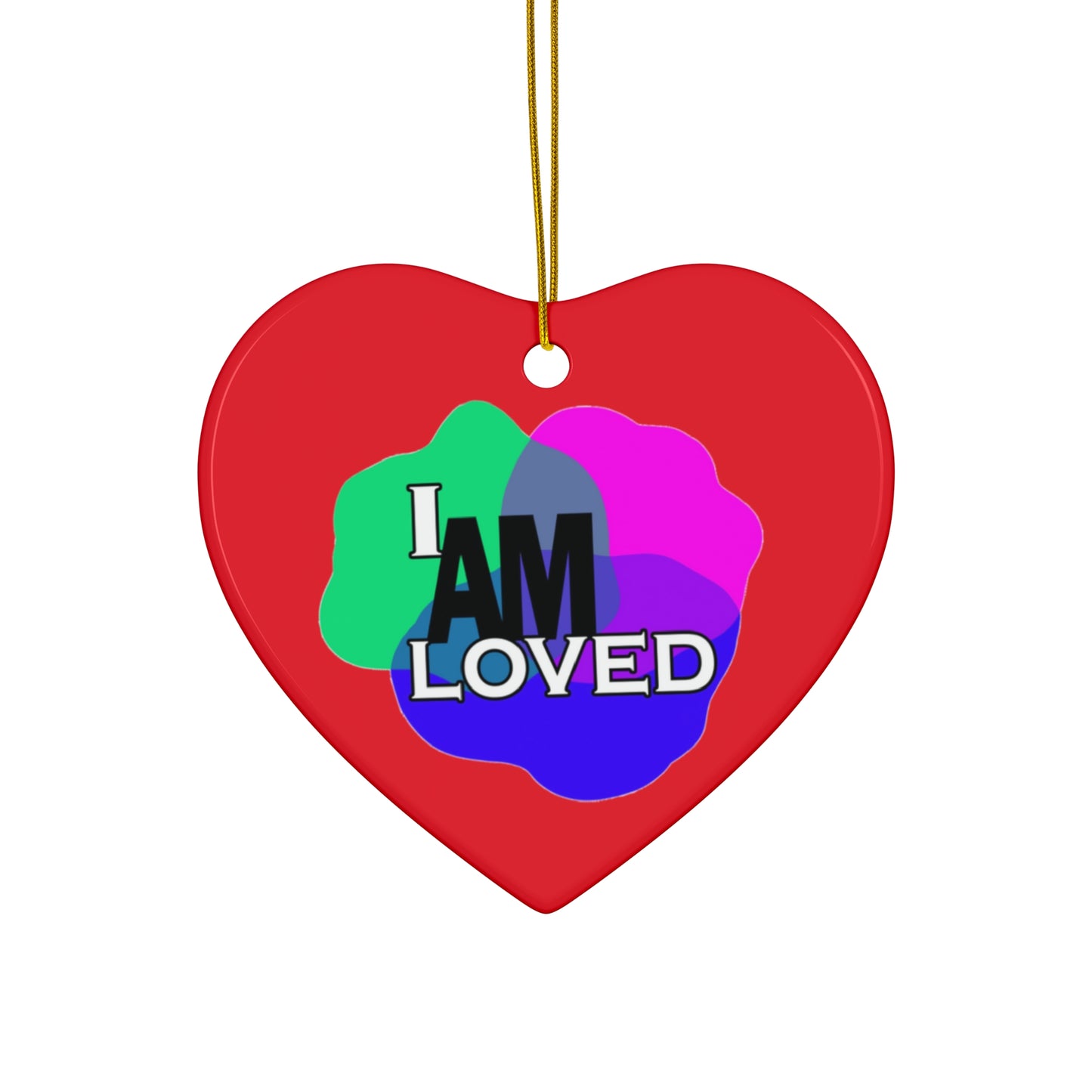 Ceramic Decor (Red Heart) - "I Am Loved"