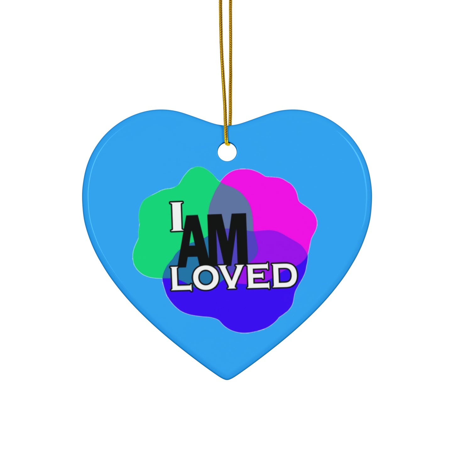 Ceramic Decor (Blue Heart) - I Am Loved