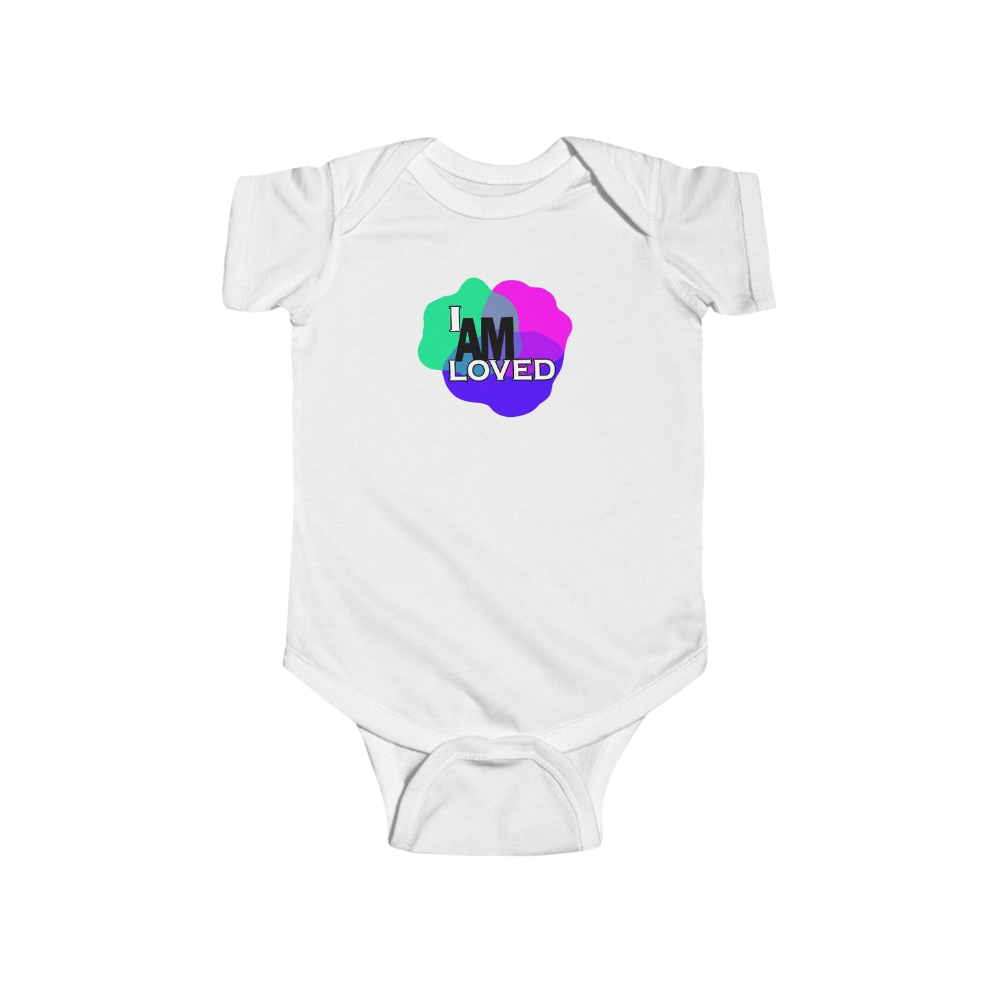 Infant Fine Jersey Bodysuit - I Am Loved (Multicolor with pink)