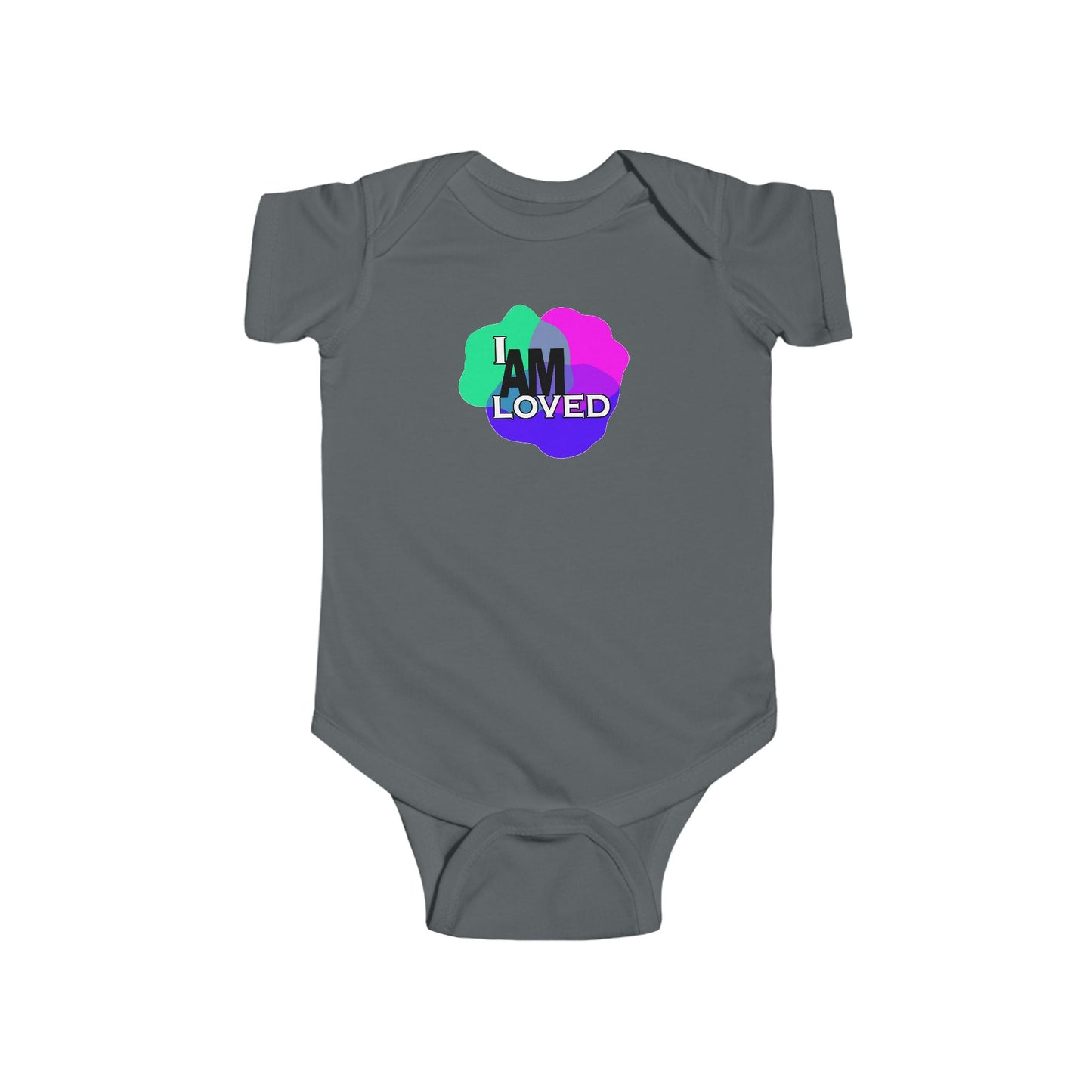 Infant Fine Jersey Bodysuit - I Am Loved (Multicolor with pink)