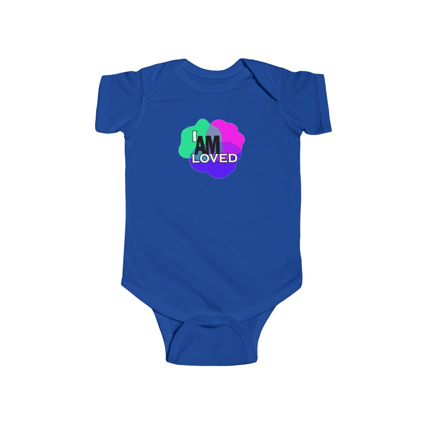 Infant Fine Jersey Bodysuit - I Am Loved (Multicolor with pink)