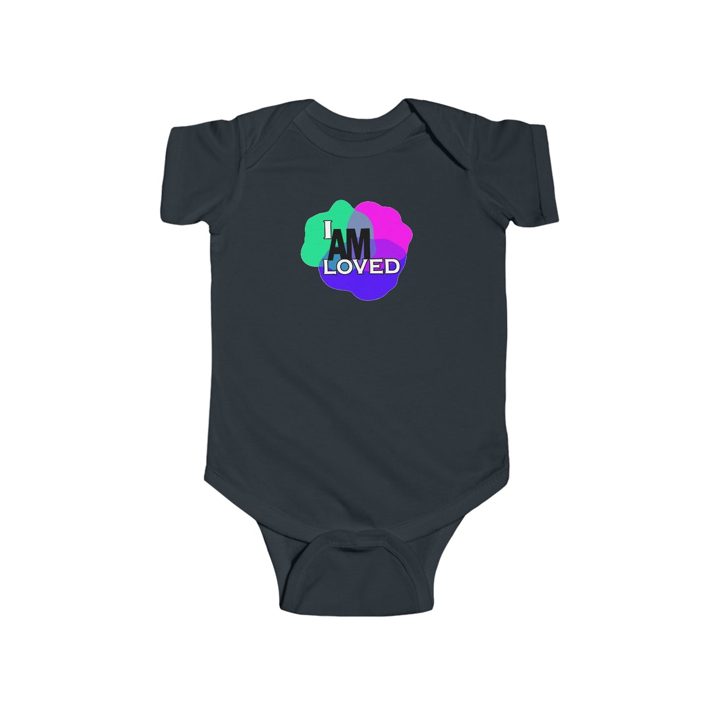 Infant Fine Jersey Bodysuit - I Am Loved (Multicolor with pink)