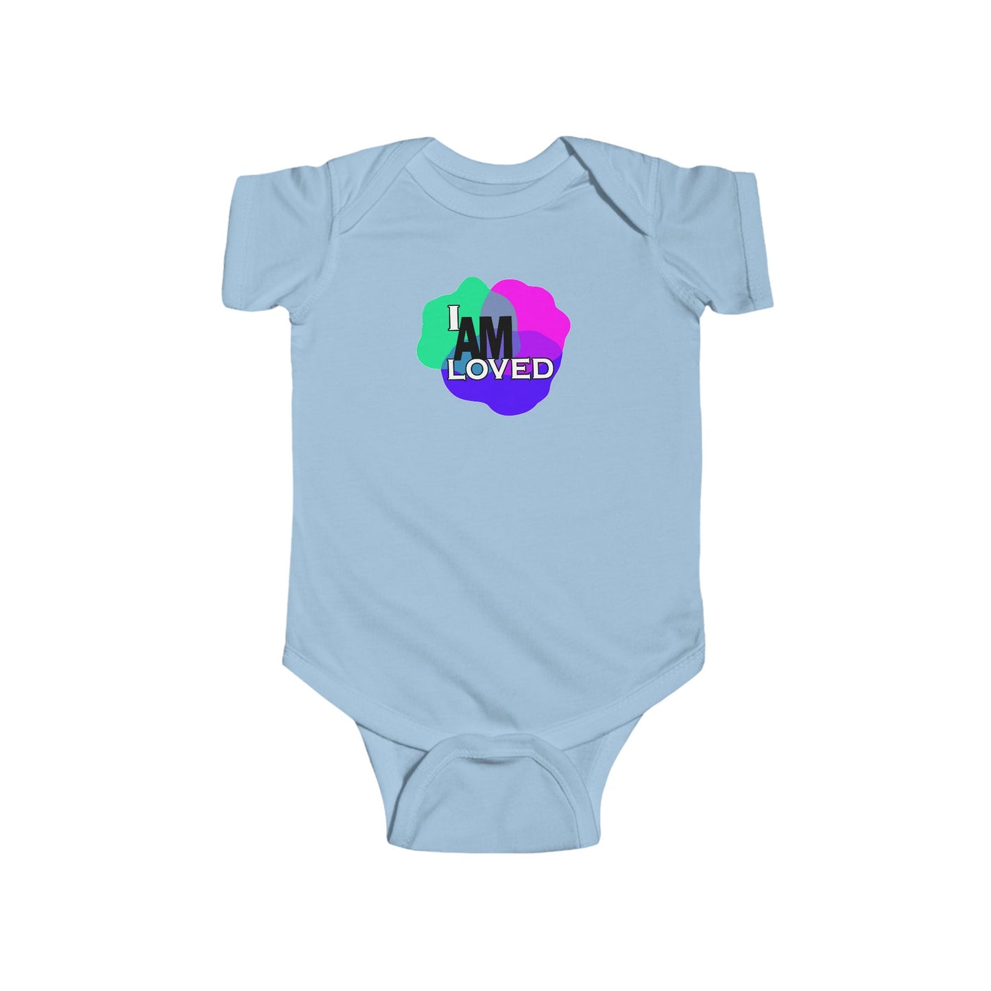 Infant Fine Jersey Bodysuit - I Am Loved (Multicolor with pink)