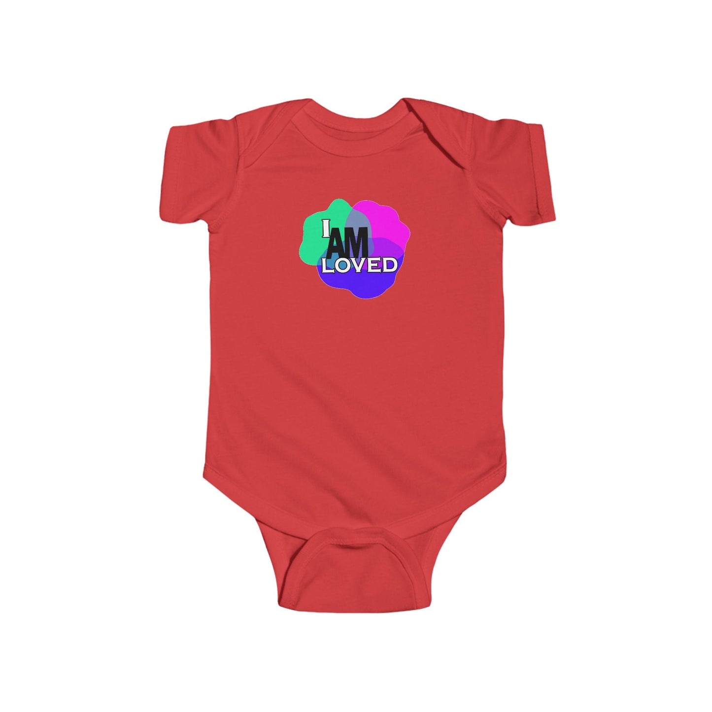 Infant Fine Jersey Bodysuit - I Am Loved (Multicolor with pink)
