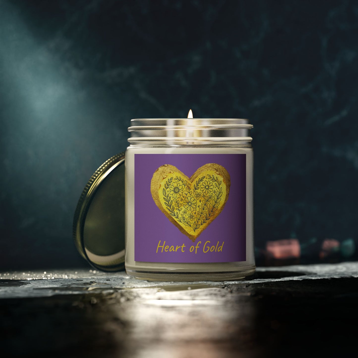 Scented Candle, Coconut Apricot Wax (9oz) - Light Purple