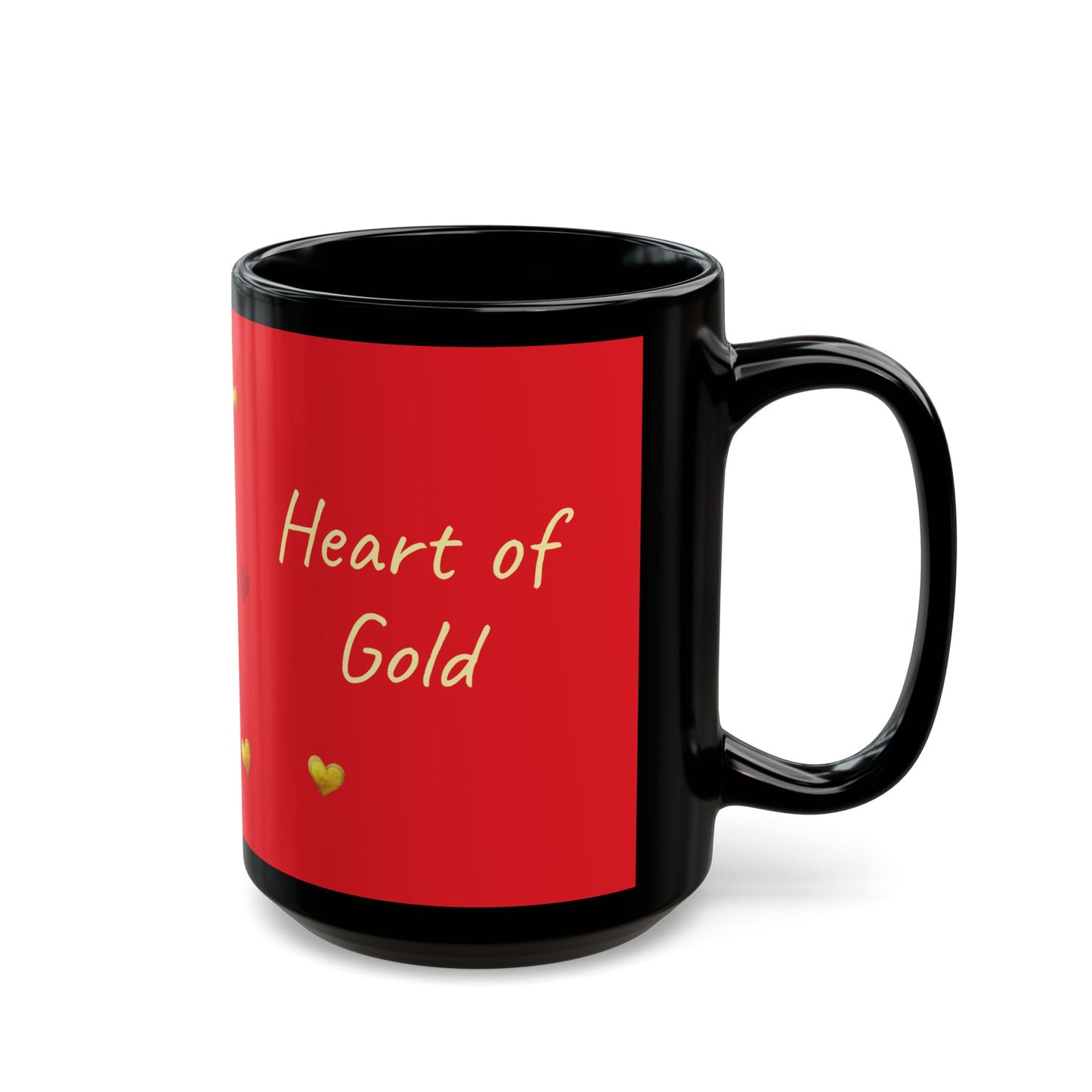 Red on Black Mug - Heart of Gold (15oz)