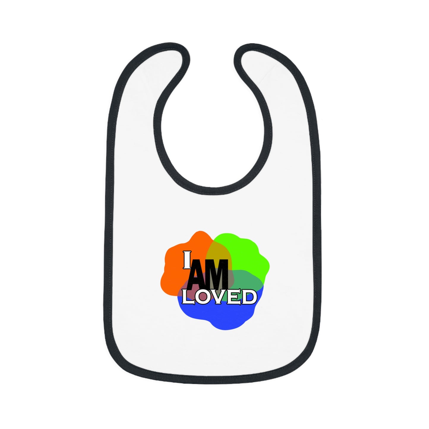 Baby Contrast Trim Jersey Bib - I am Loved 2