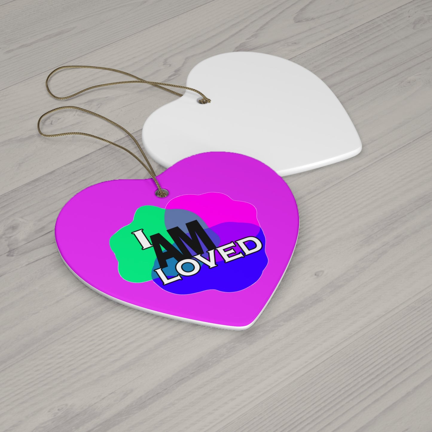 Ceramic Decor (Purple Heart) - "I Am Loved"