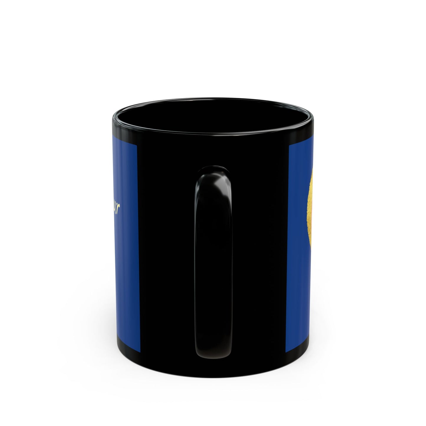 Dark Blue on Black Mug - Follow your heart (11oz)