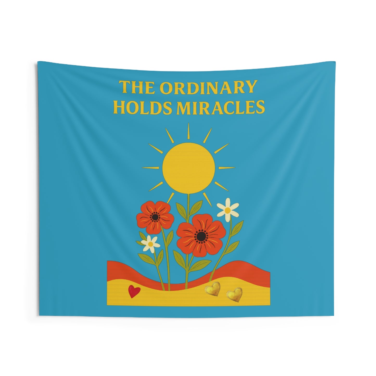 The Ordinary Holds Miracles - Indoor Wall Tapestries (Turquoise)