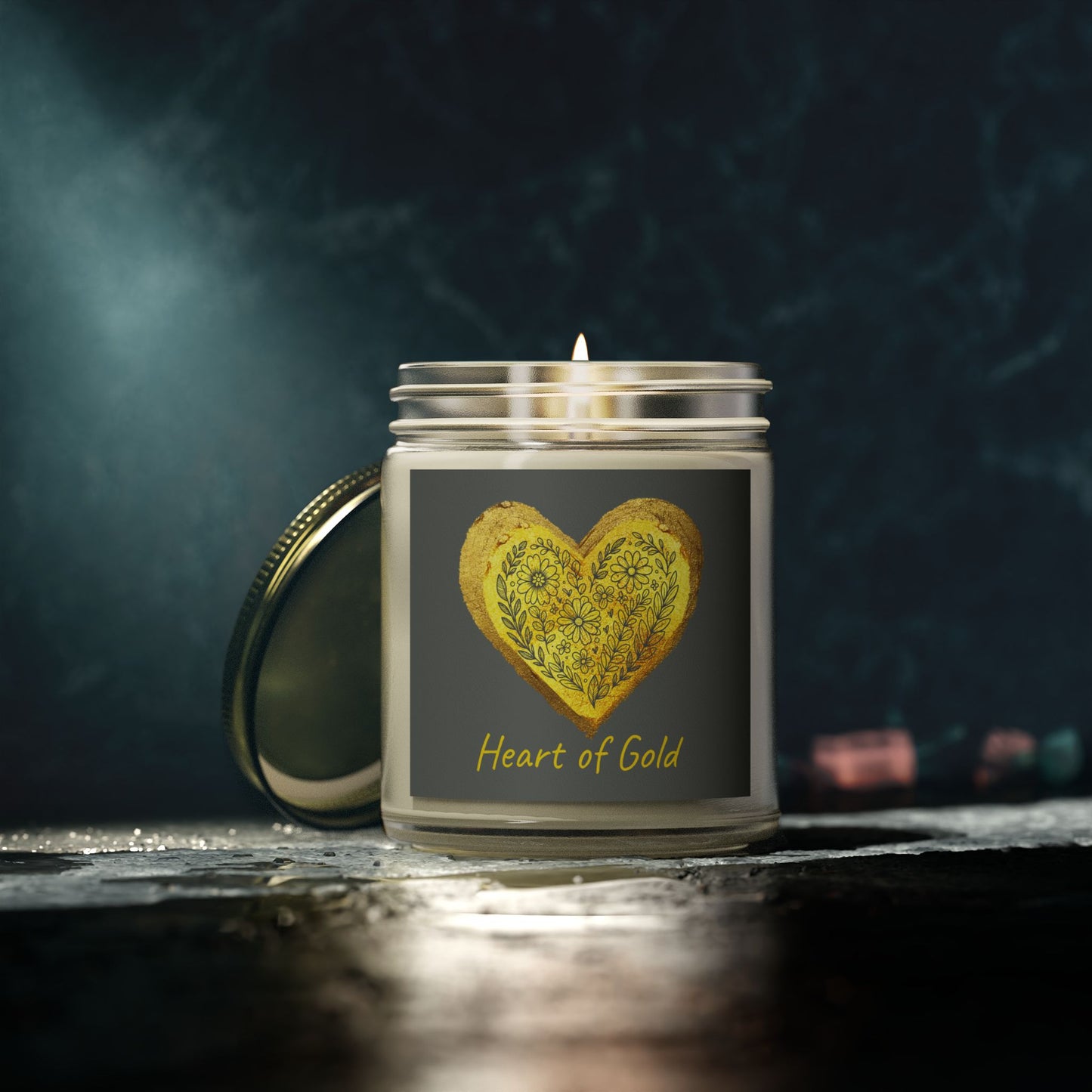 Scented Candle, Coconut Apricot Wax (9oz) - Gray