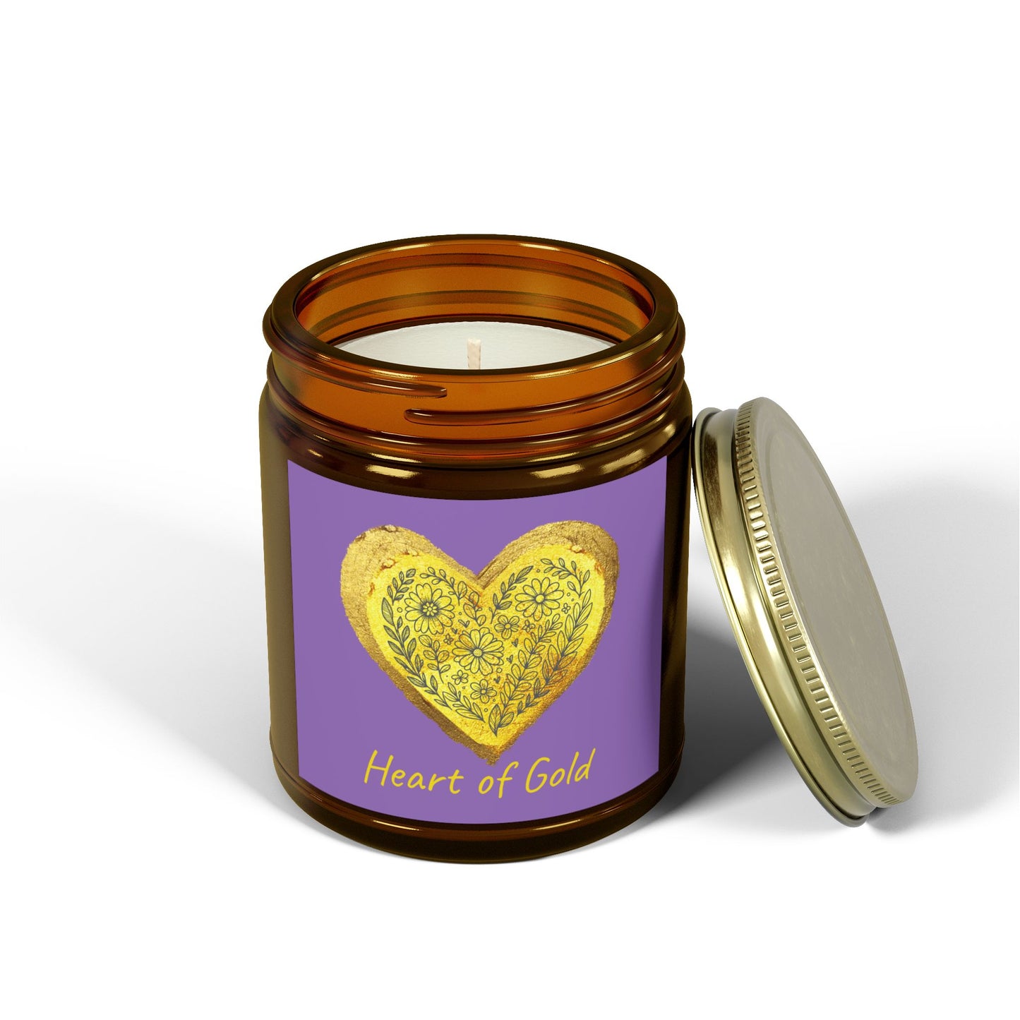 Scented Candle, Coconut Apricot Wax (9oz) - Light Purple