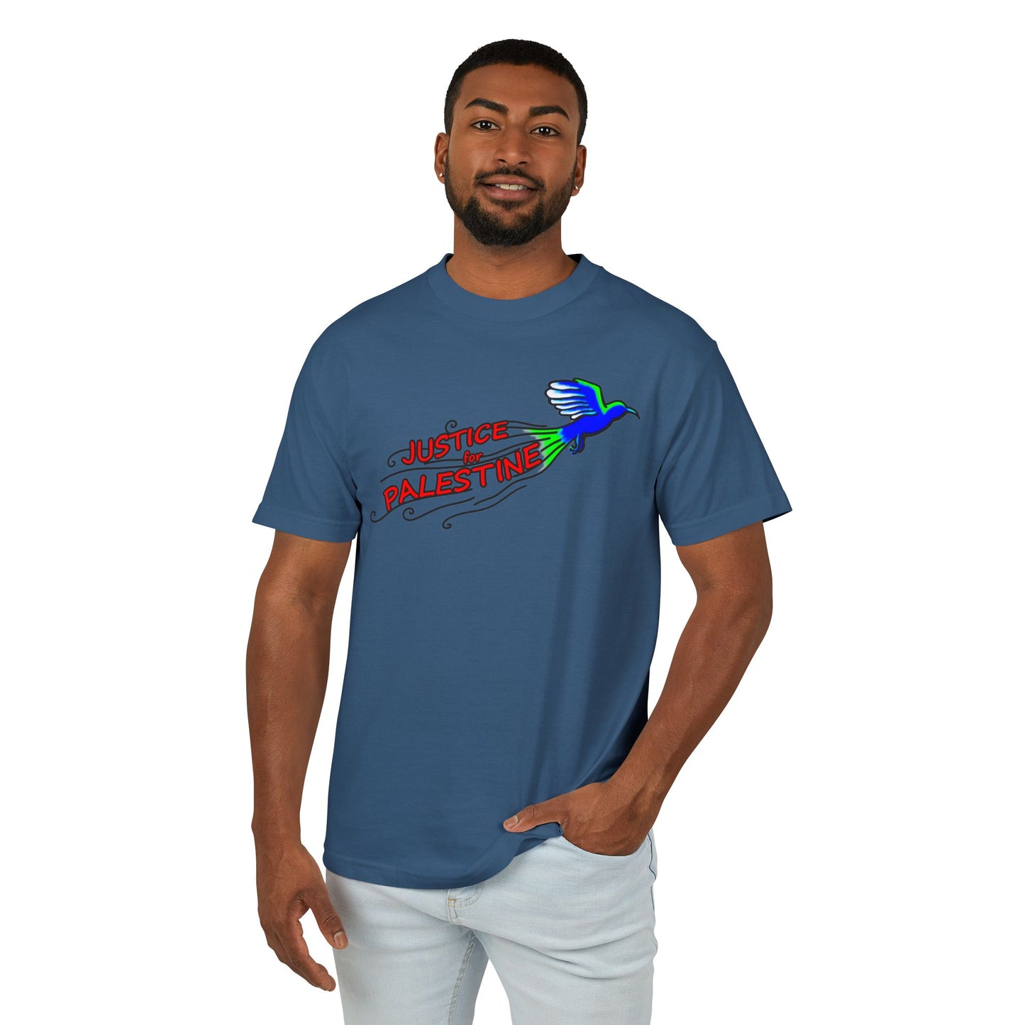Unisex Heavyweight Cotton Tee - Justice for Palestine