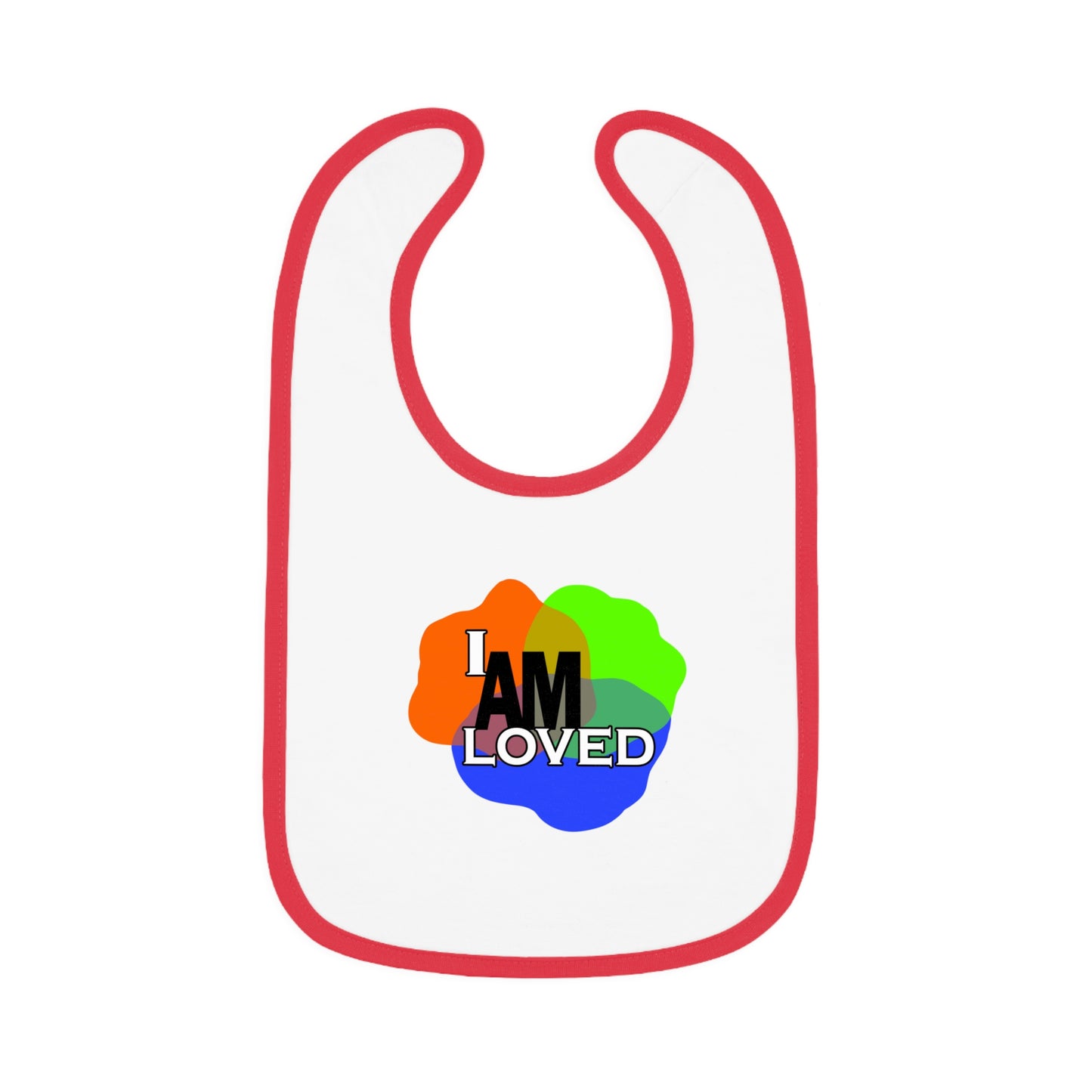 Baby Contrast Trim Jersey Bib - I am Loved 2