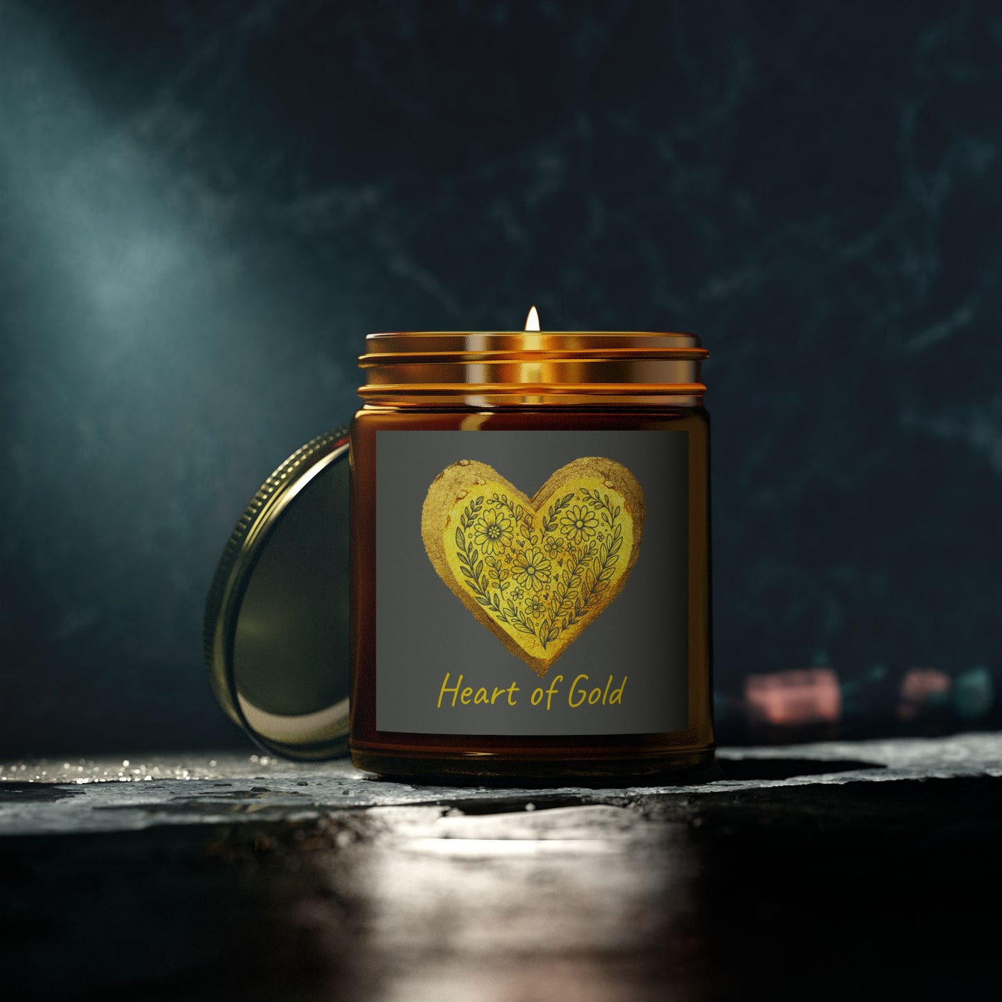 Scented Candle, Coconut Apricot Wax (9oz) - Gray