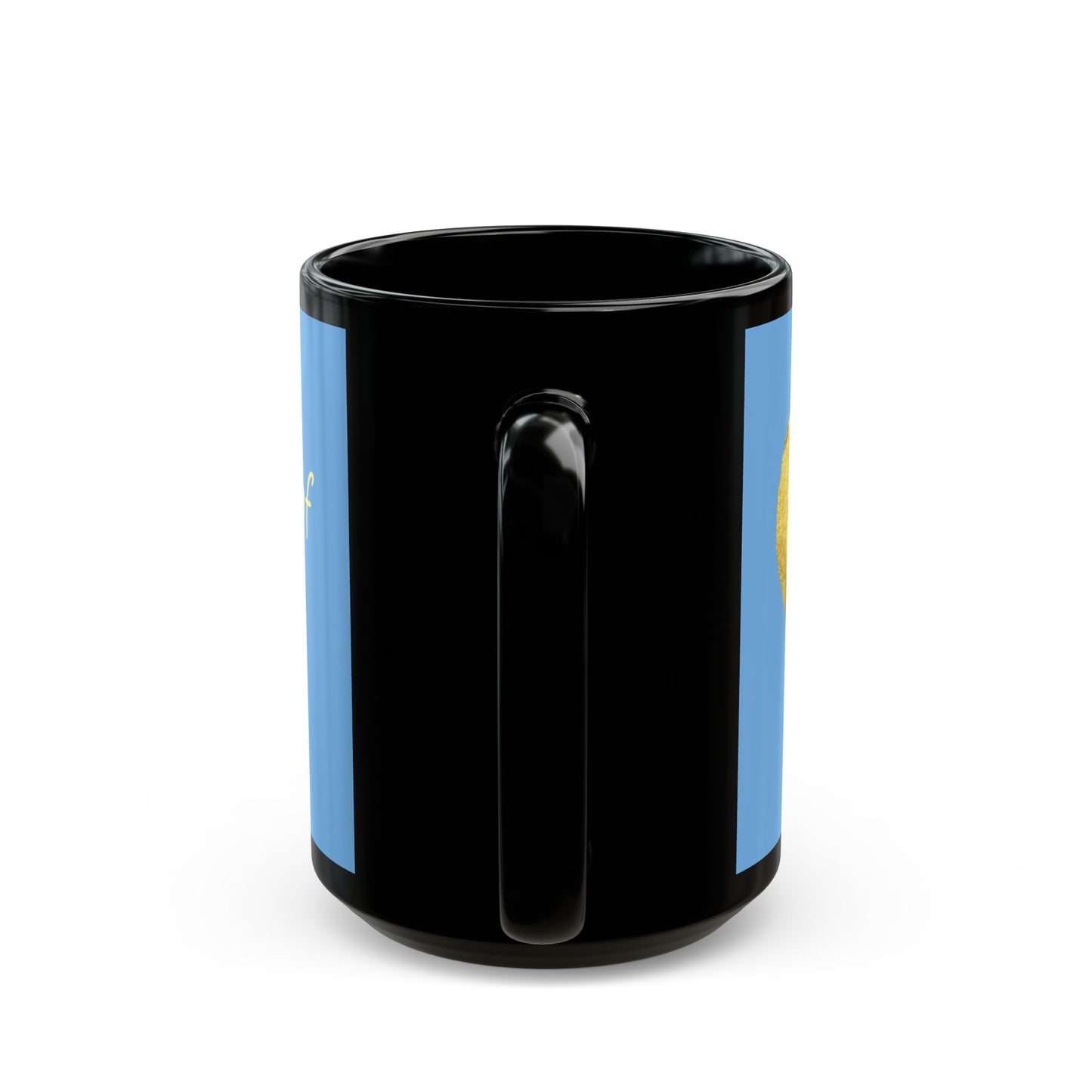Light Blue on Black Mug - Heart of Gold (15oz)