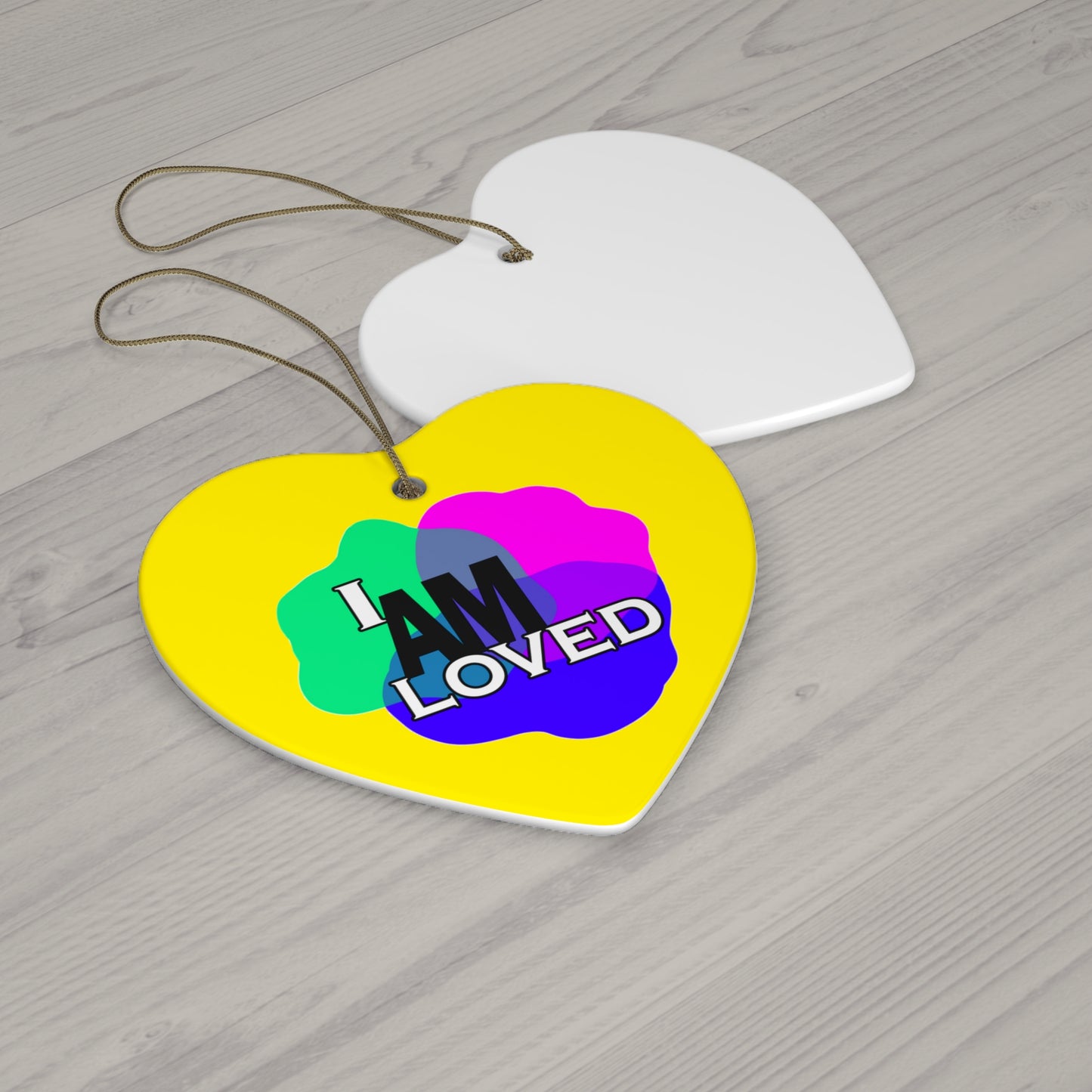 Ceramic Decor (Yellow Heart) - "I Am Loved"