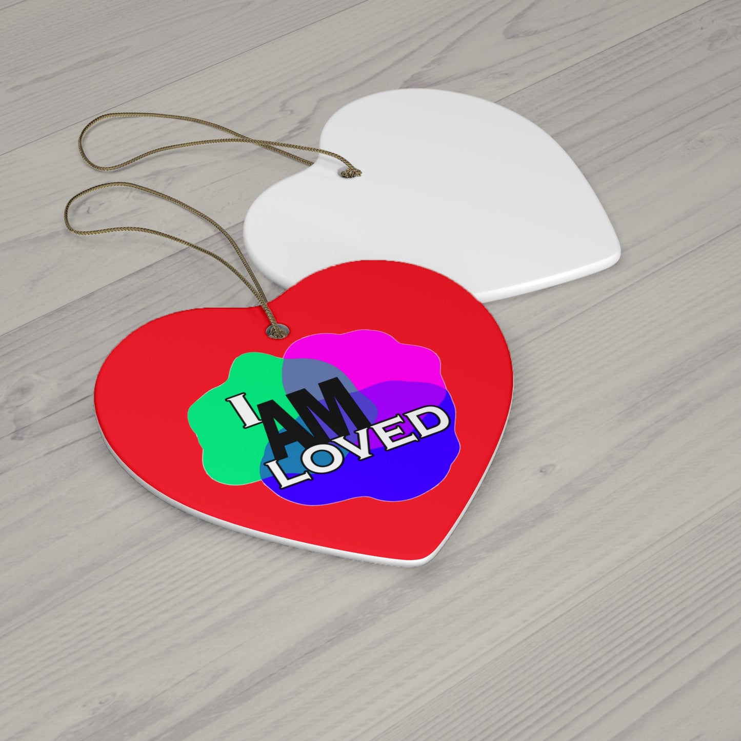 Ceramic Decor (Red Heart) - "I Am Loved"