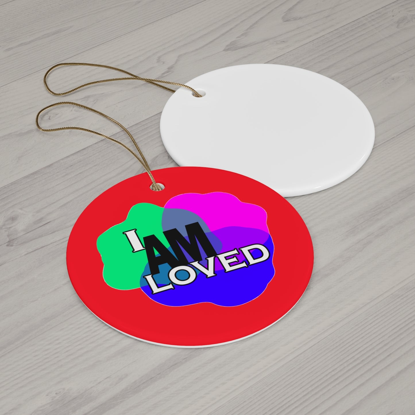 Ceramic Decor (Red Circle) - "I Am Loved"