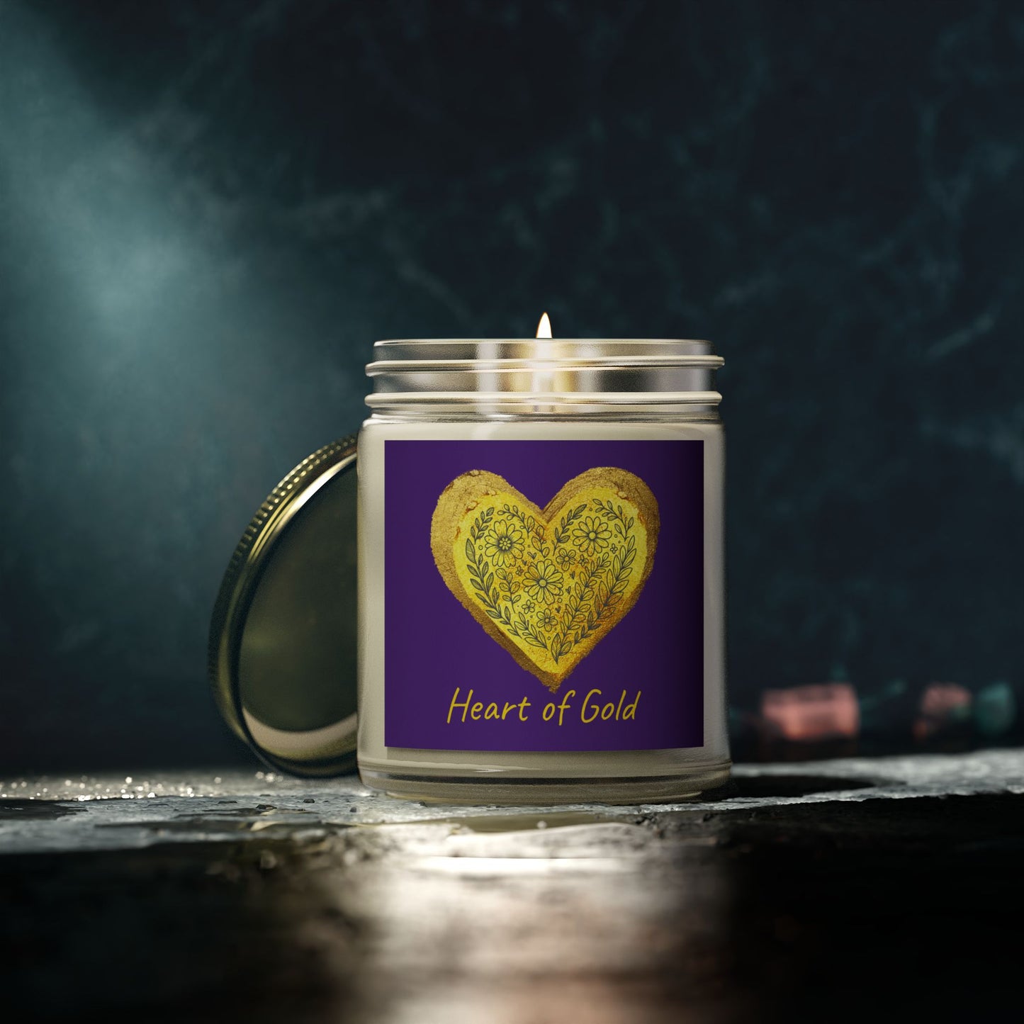 Scented Candle, Coconut Apricot Wax (9oz) - Dark Purple