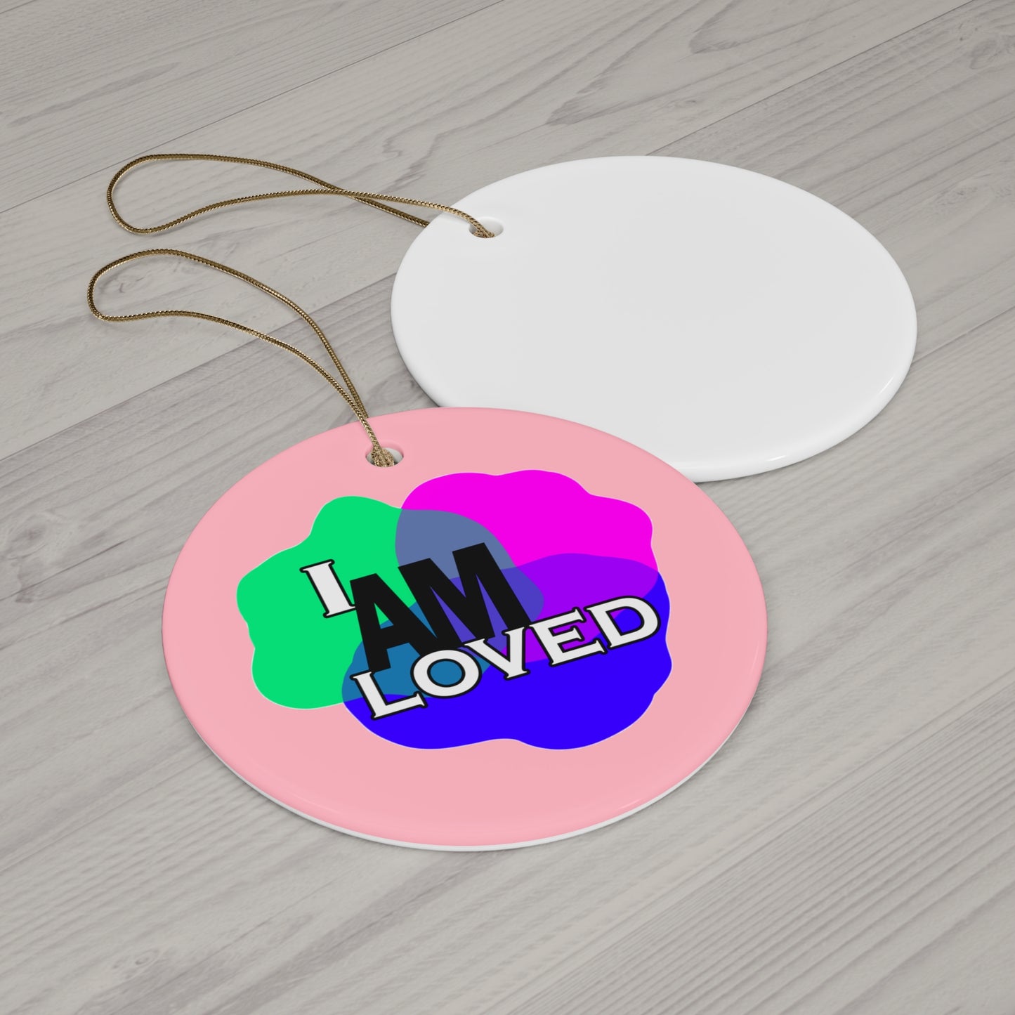 Ceramic Decor (Pink Circle) - "I Am Loved"