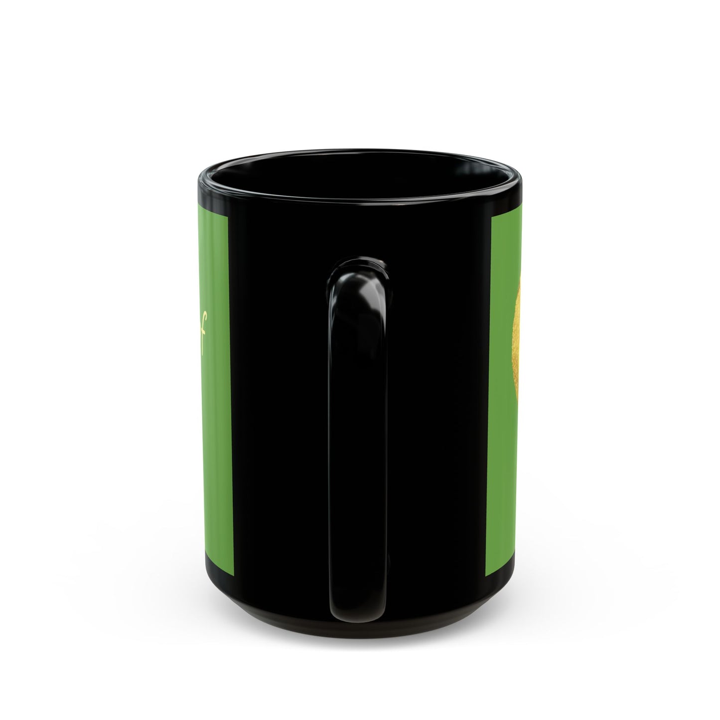 Green on Black Mug - Heart of Gold (15oz)
