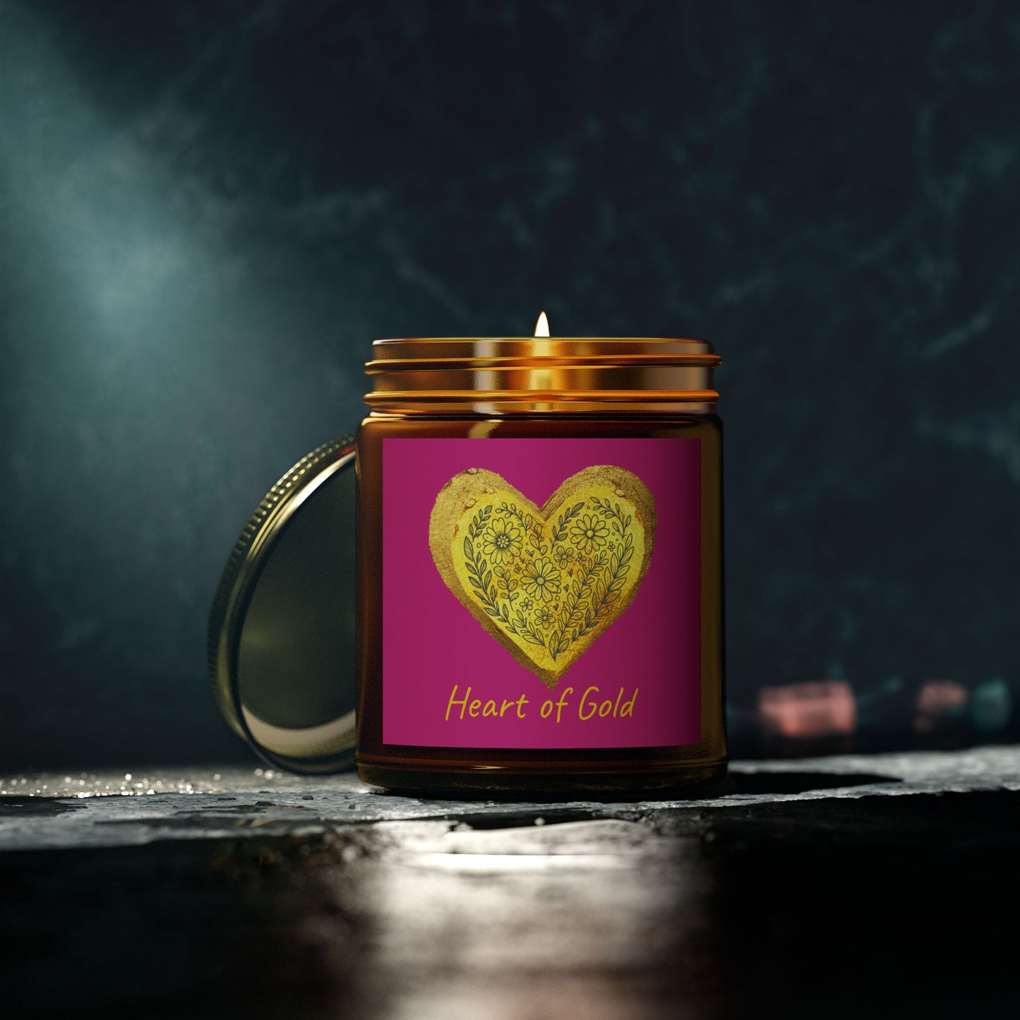 Scented Candle, Coconut Apricot Wax (9oz) - Pink