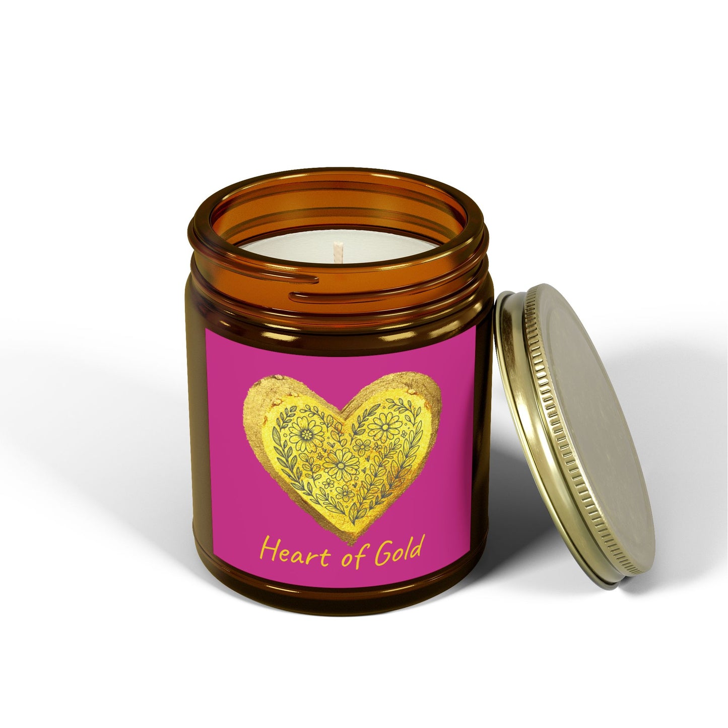 Scented Candle, Coconut Apricot Wax (9oz) - Pink