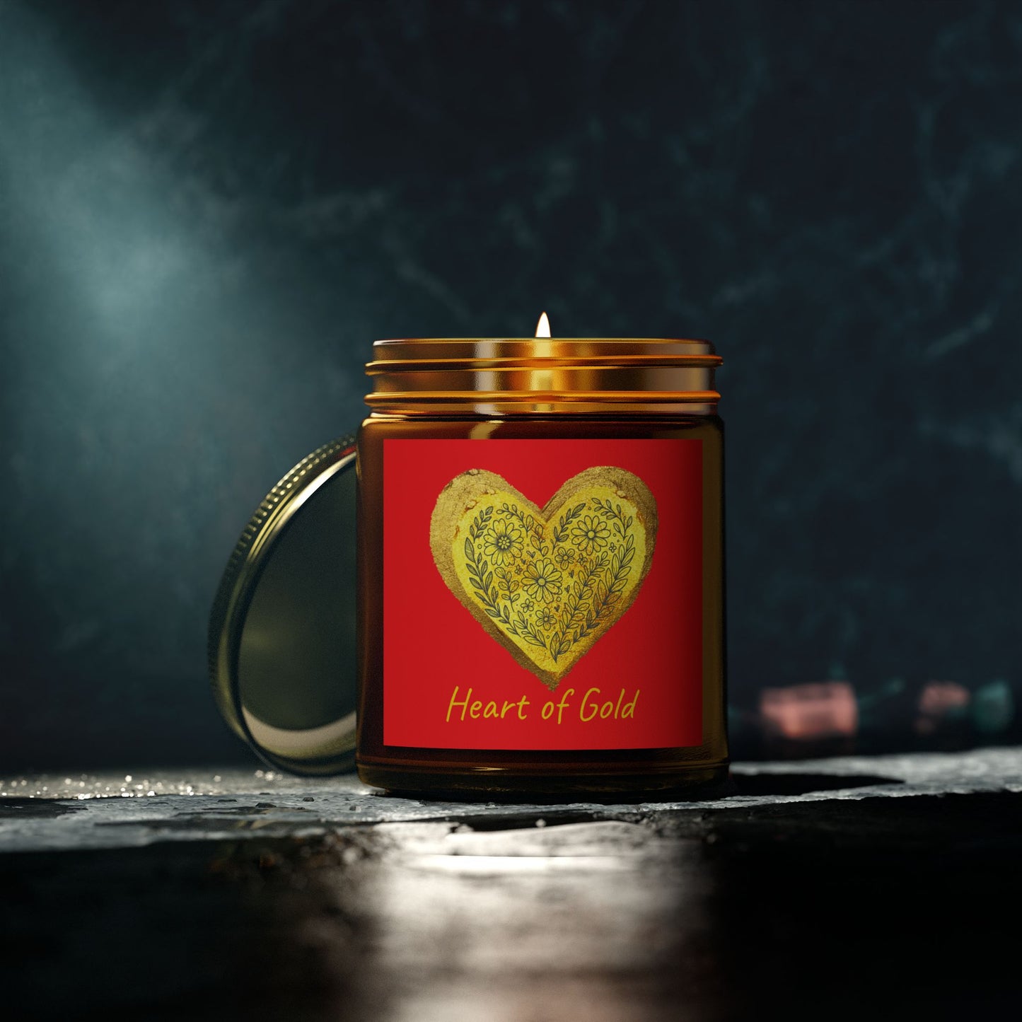 Scented Candle, Coconut Apricot Wax (9oz) - Red