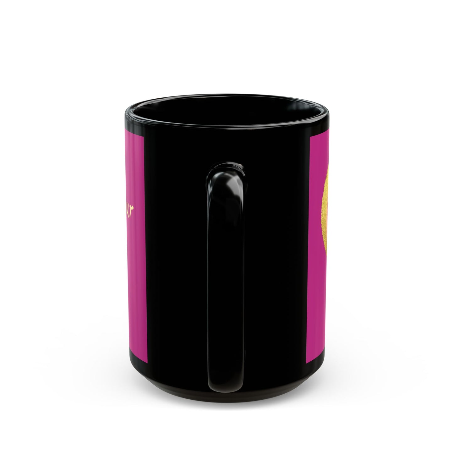Pink on Black Mug - Follow your heart (15oz)