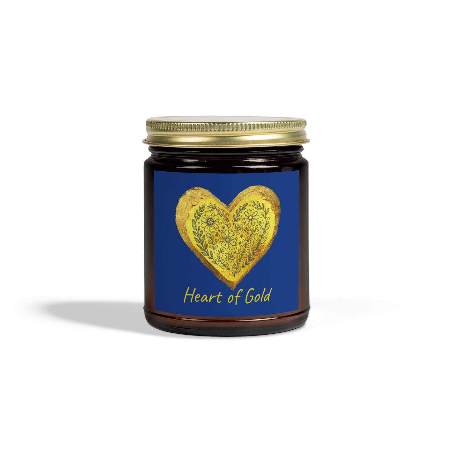Scented Candle, Coconut Apricot Wax (9oz) - Dark Blue