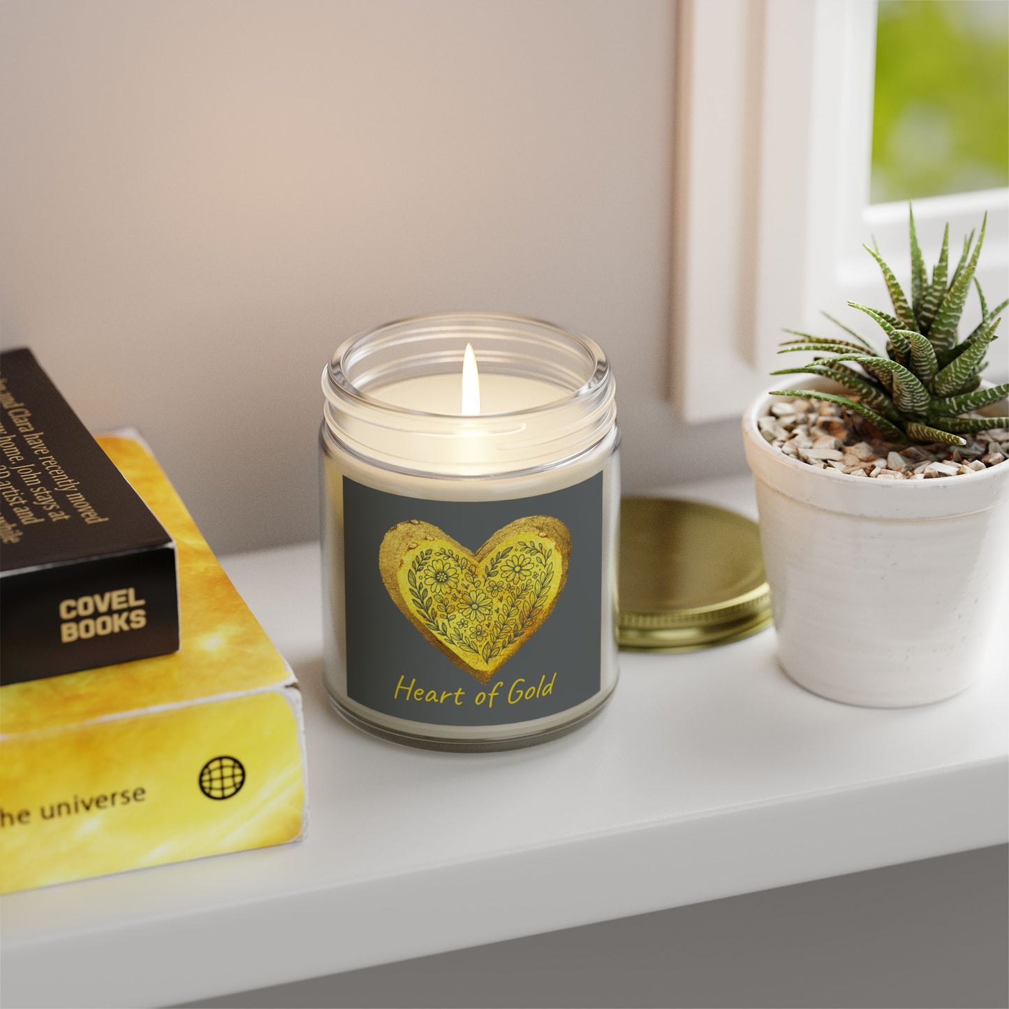 Scented Candle, Coconut Apricot Wax (9oz) - Gray