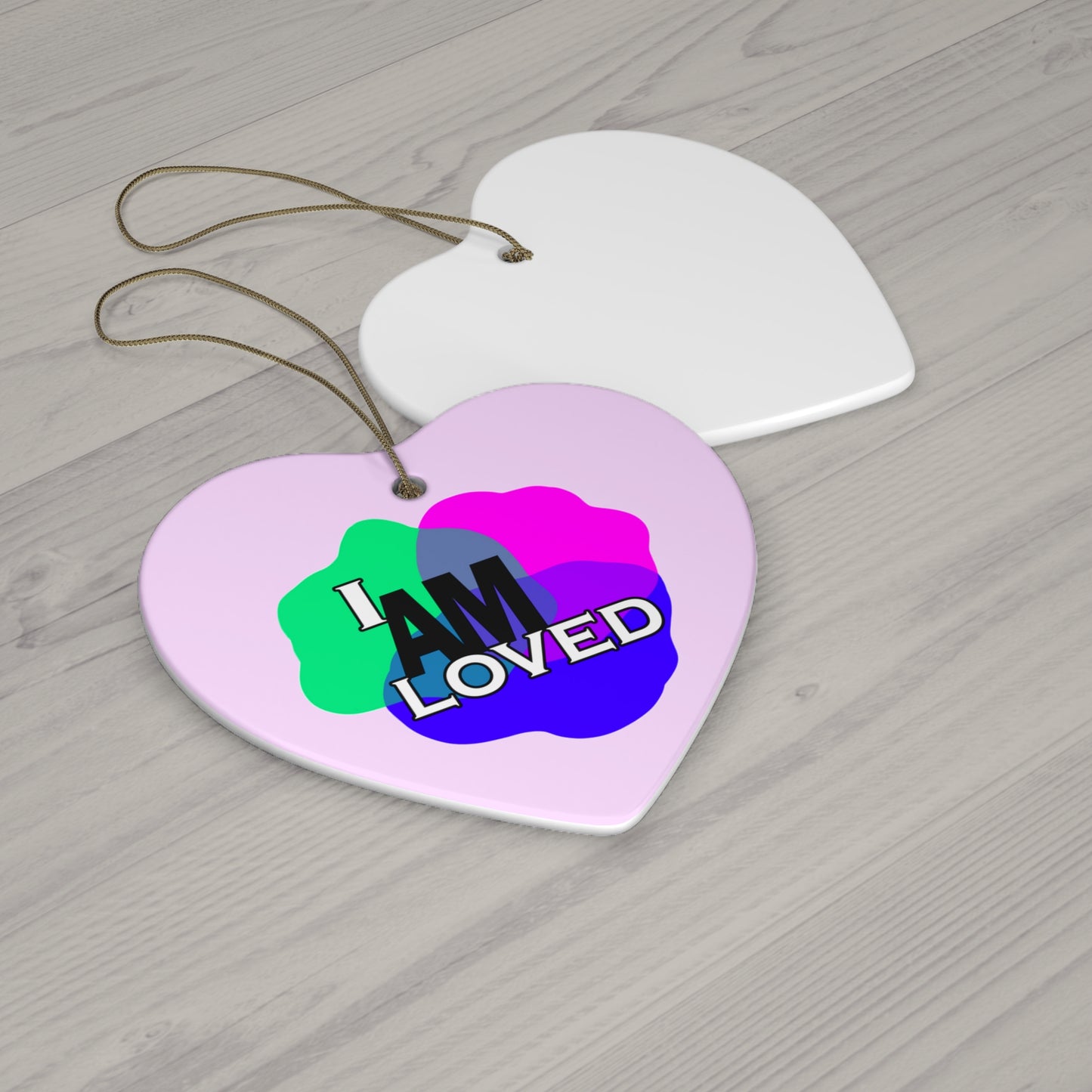 Ceramic Decor (Light pink Heart) - "I Am Loved"