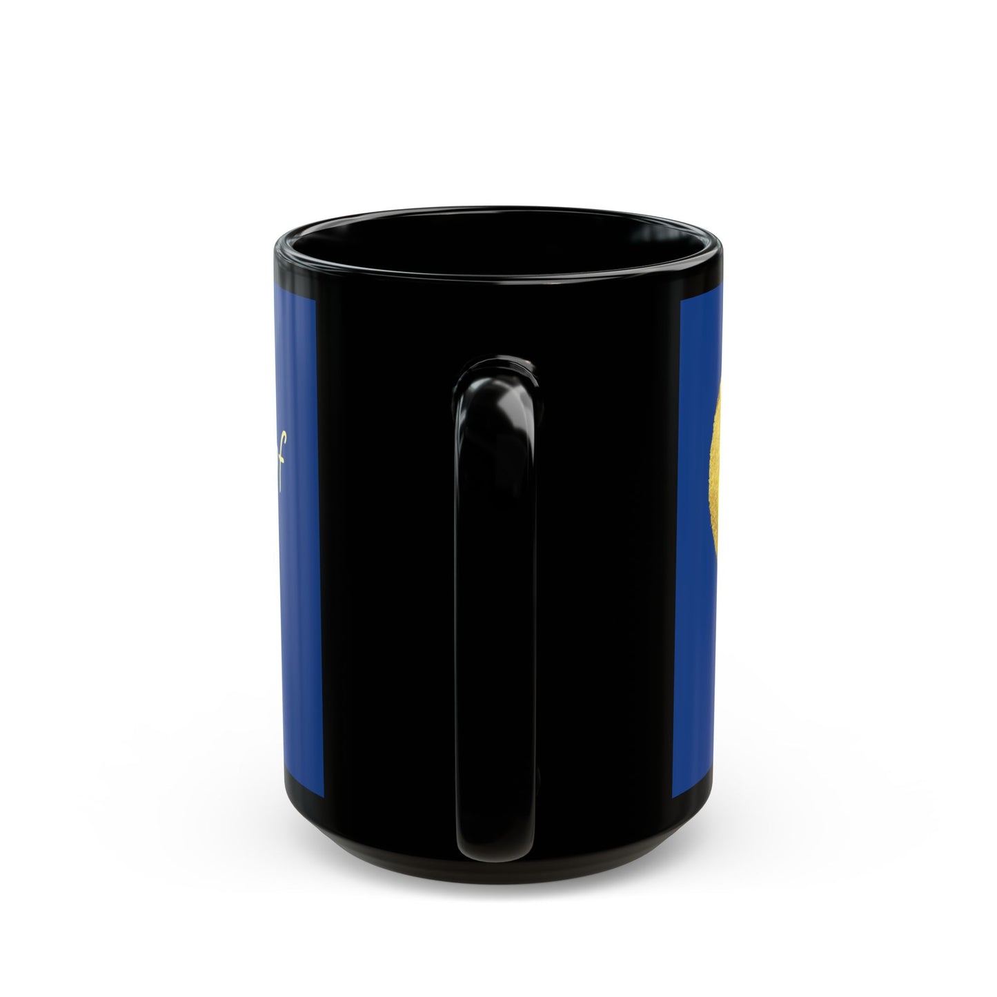 Dark Blue on Black Mug - Heart of Gold (15oz)